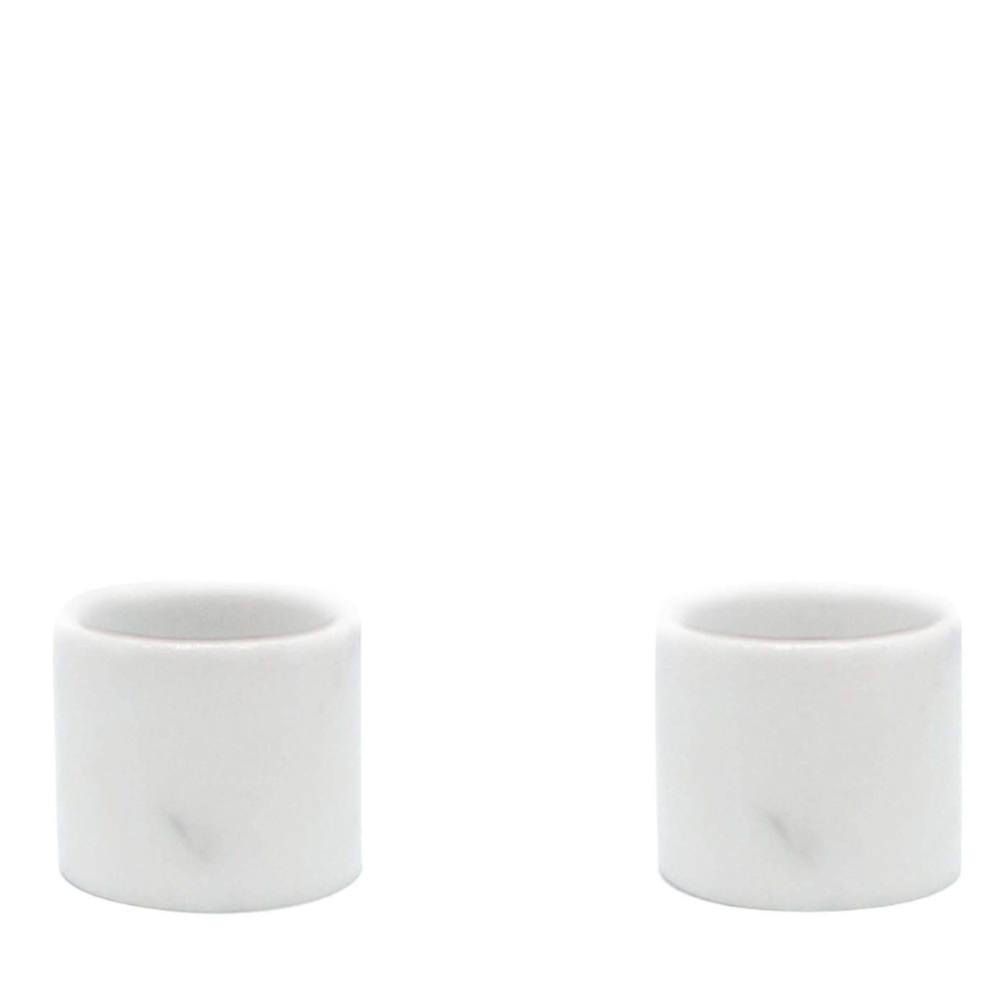 White Marble Set of 2 Egg Cups - Main view