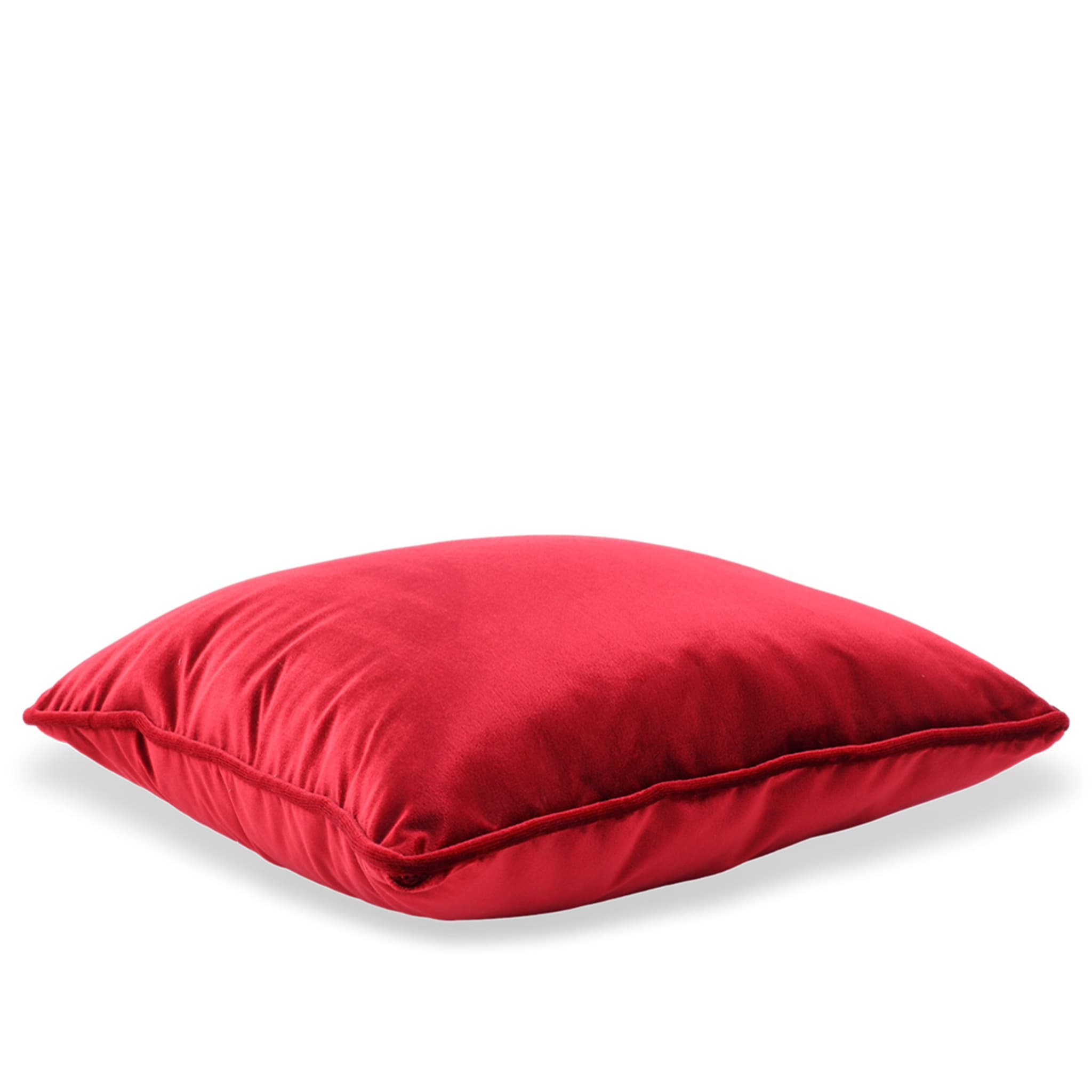Cuscino Carrè in Velluto di Seta Rosso - Vista alternativa 1
