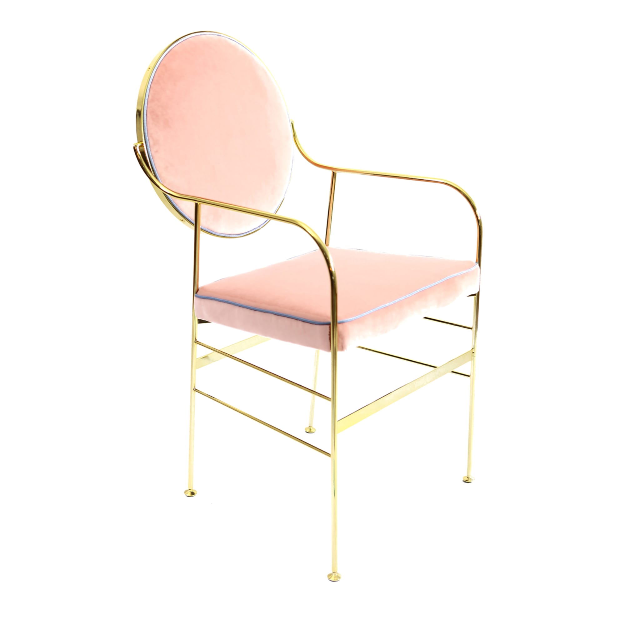 Set of 2 Luigina Gold and Pink Queen Chair - Main view