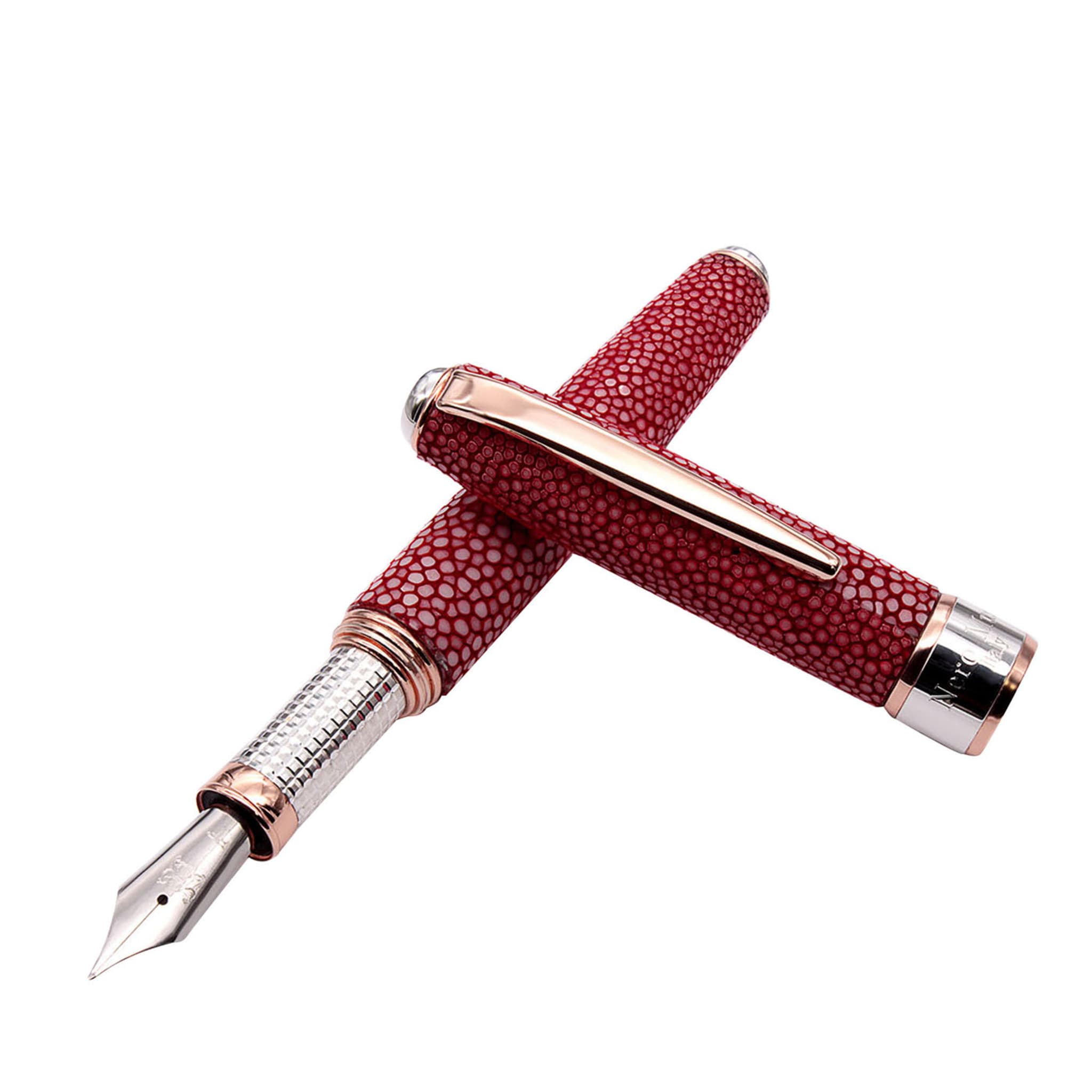 Red Galuchat Leather Fountain Pen - Main view