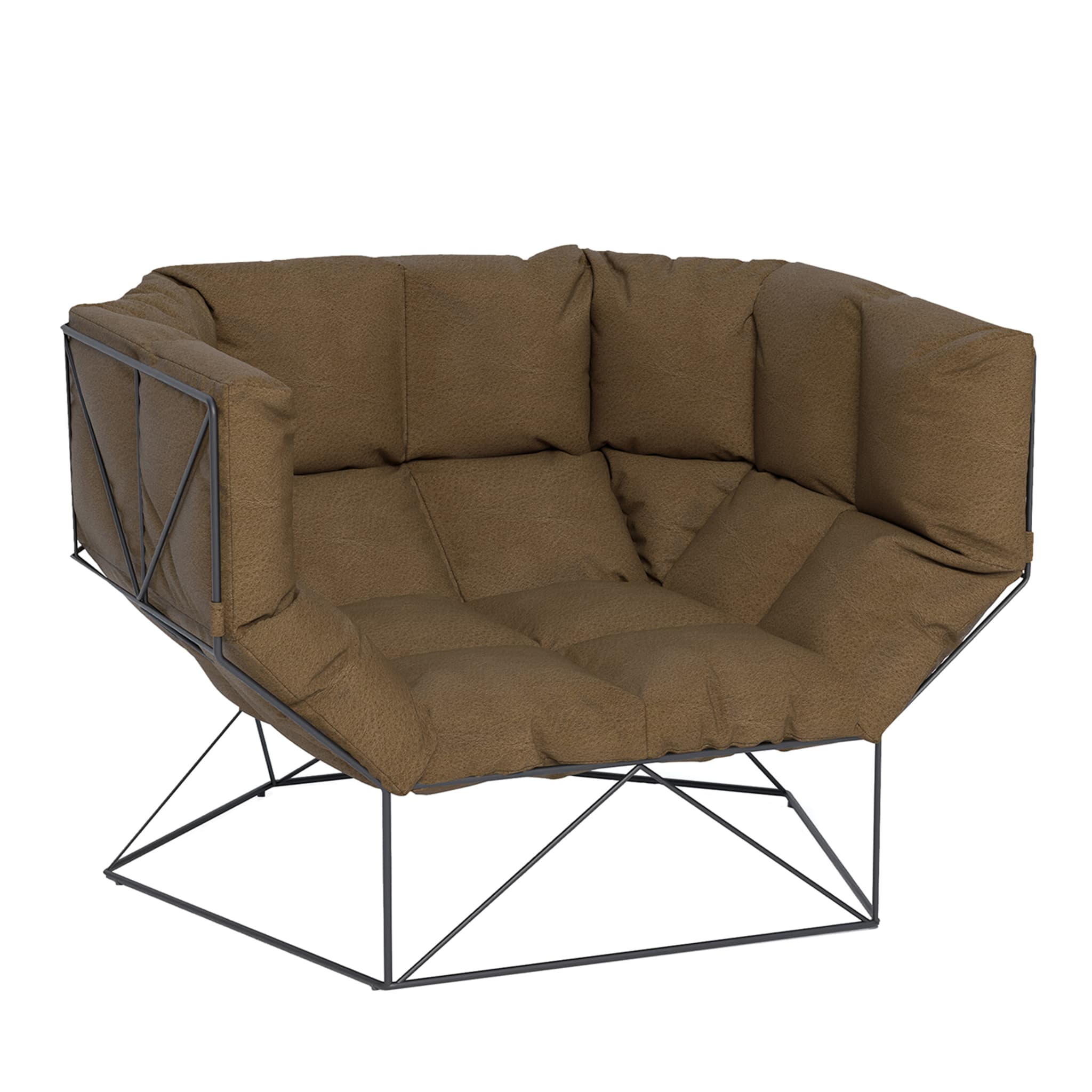 Foxhole 120 Sepia Leather Armchair by Nathan Yong - Main view