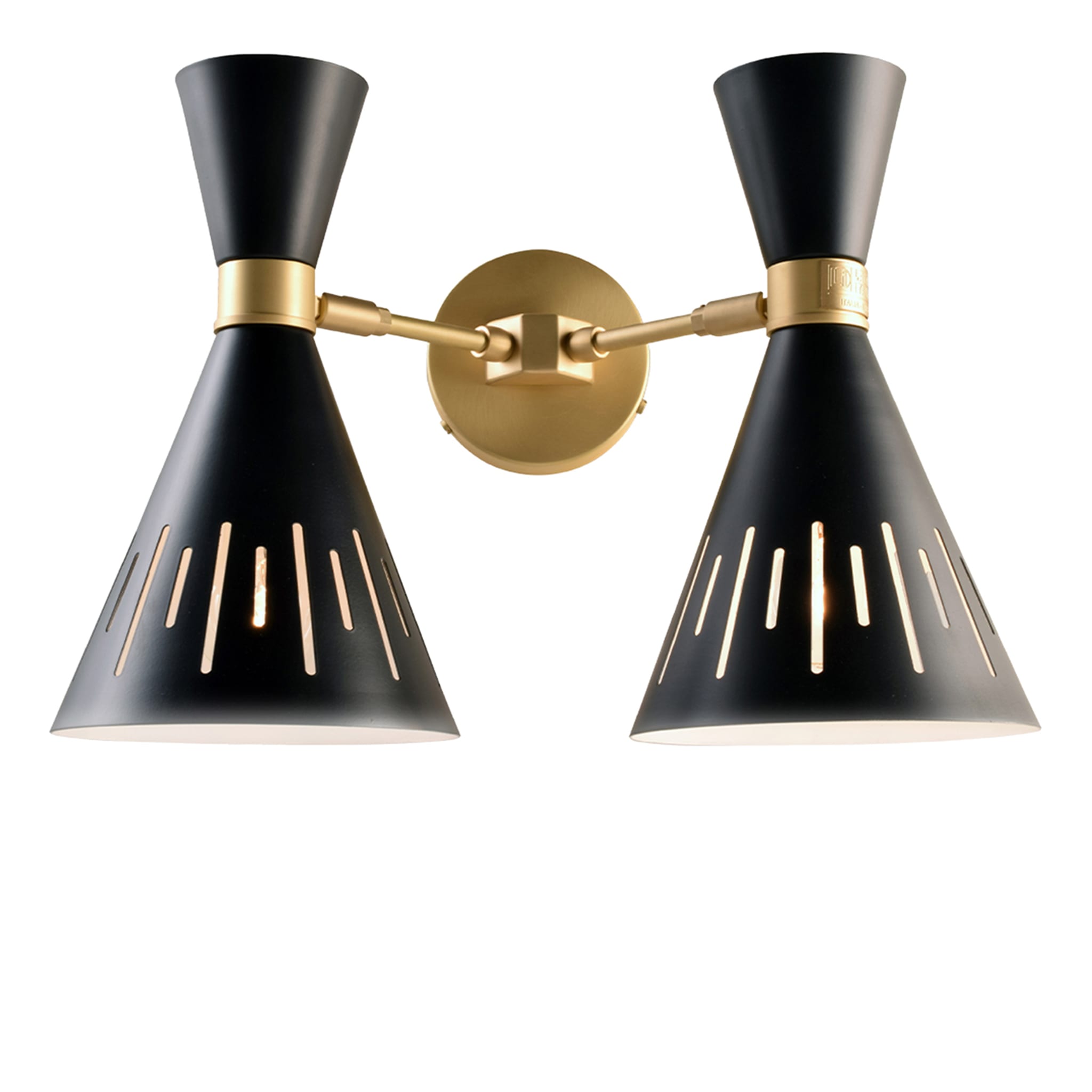 Pop Black and Brass Double Wall Lamp - Main view