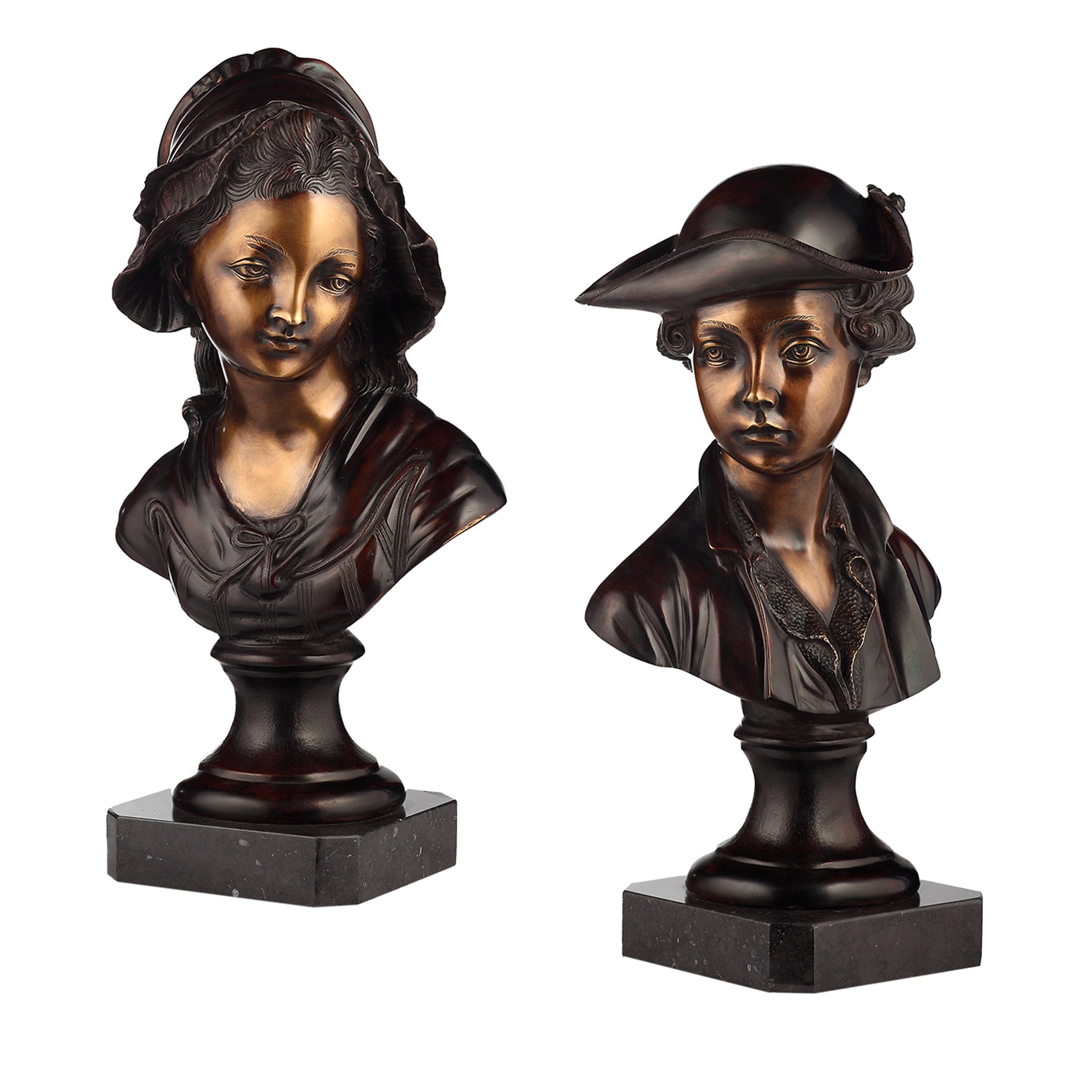 Conjunto de 2 bustos femeninos franceses - Vista principal