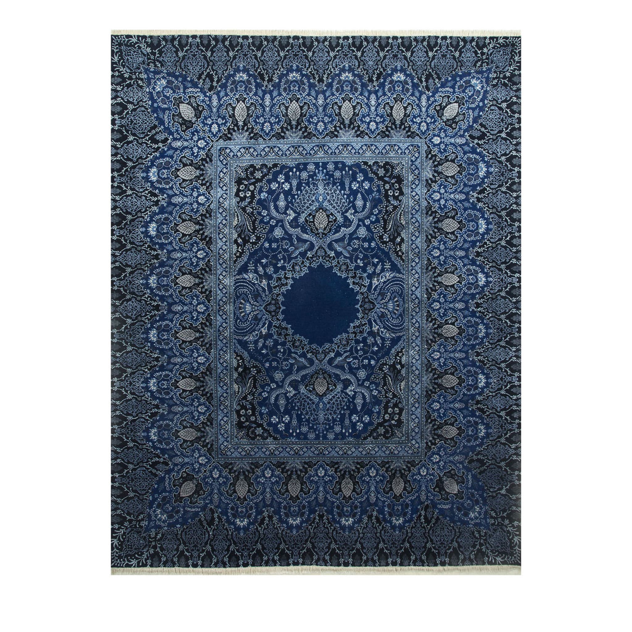 Aurora Medium Cobalt Medieval Blue Handgeknüpfter Teppich - Hauptansicht