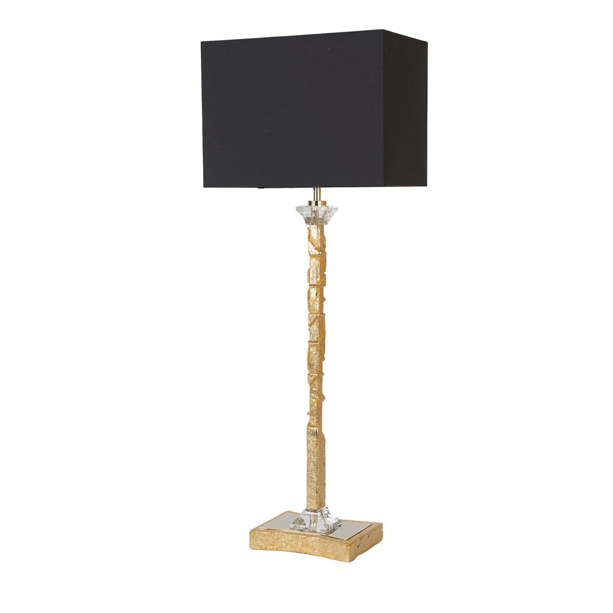 Tall Anthracite-Gray & Gold Leaf Table Lamp - Main view