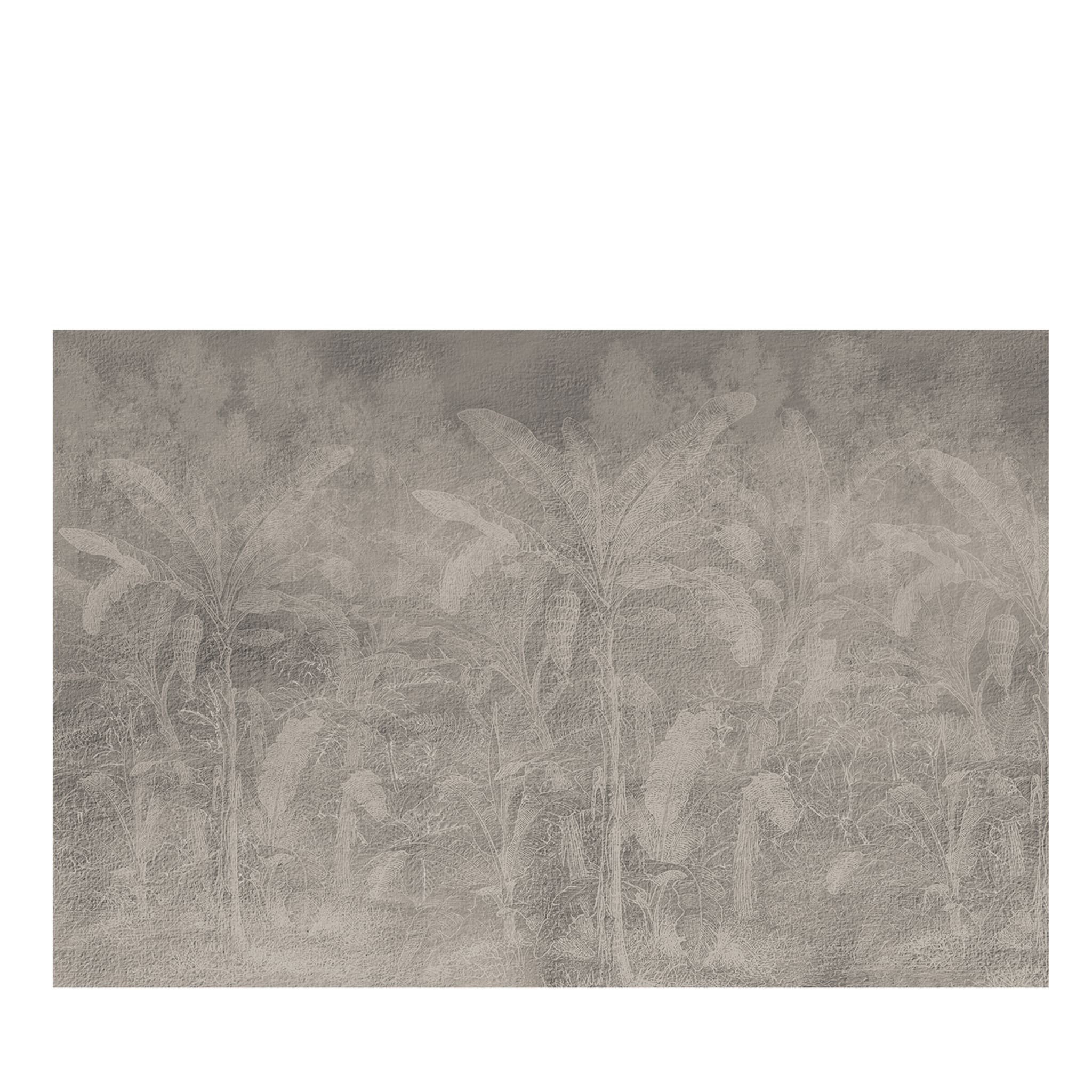 Papier peint texturé gris forêt tropicale - Vue principale