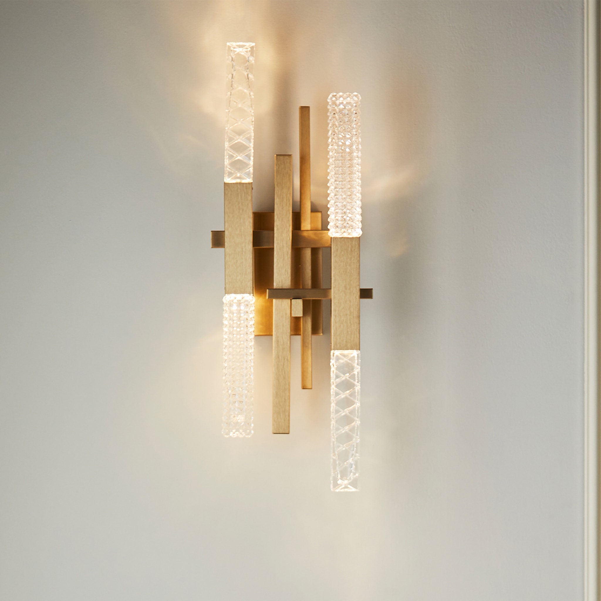 Mikado 4-Light Brass & Crystal Wall Lamp - Alternative view 1
