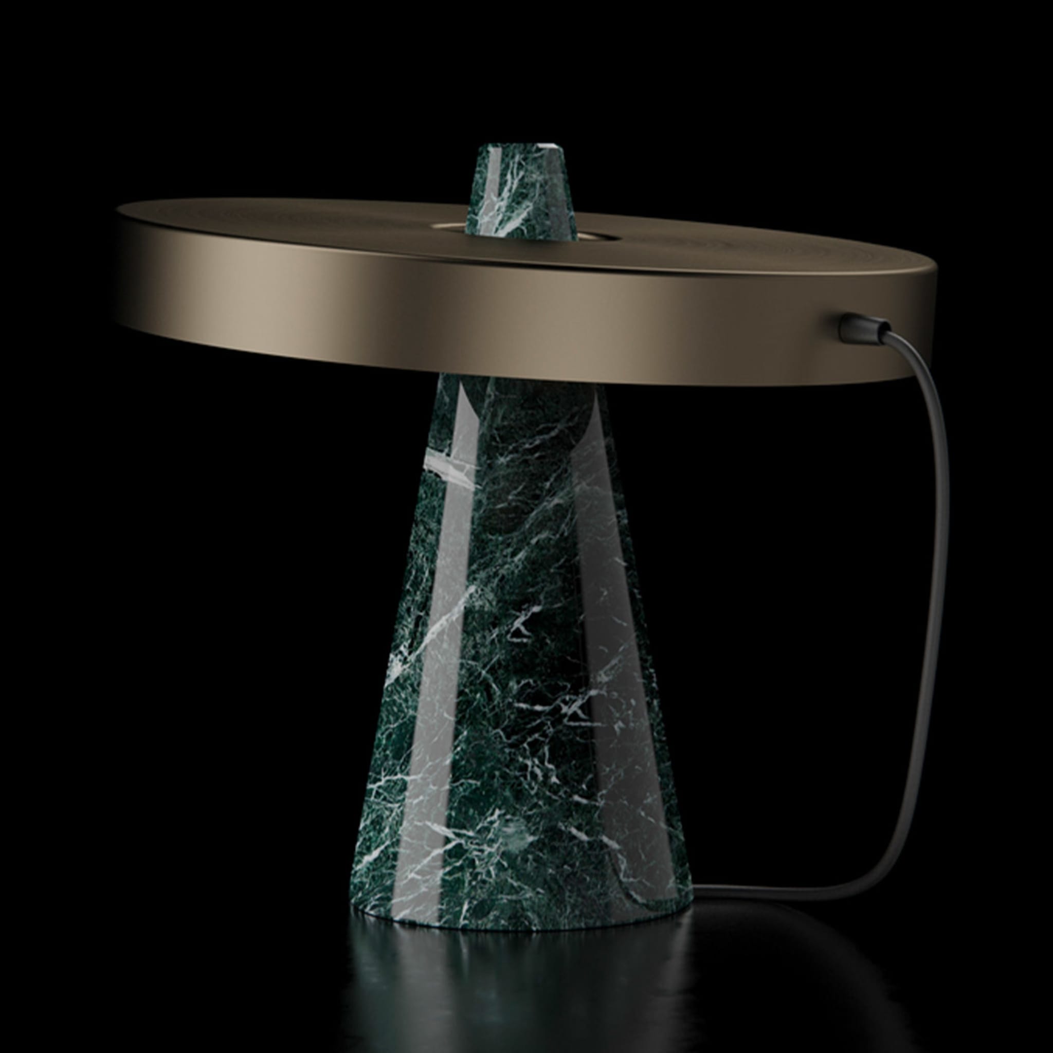 ED039 Green Stone and Bronze Table Lamp - Alternative view 2