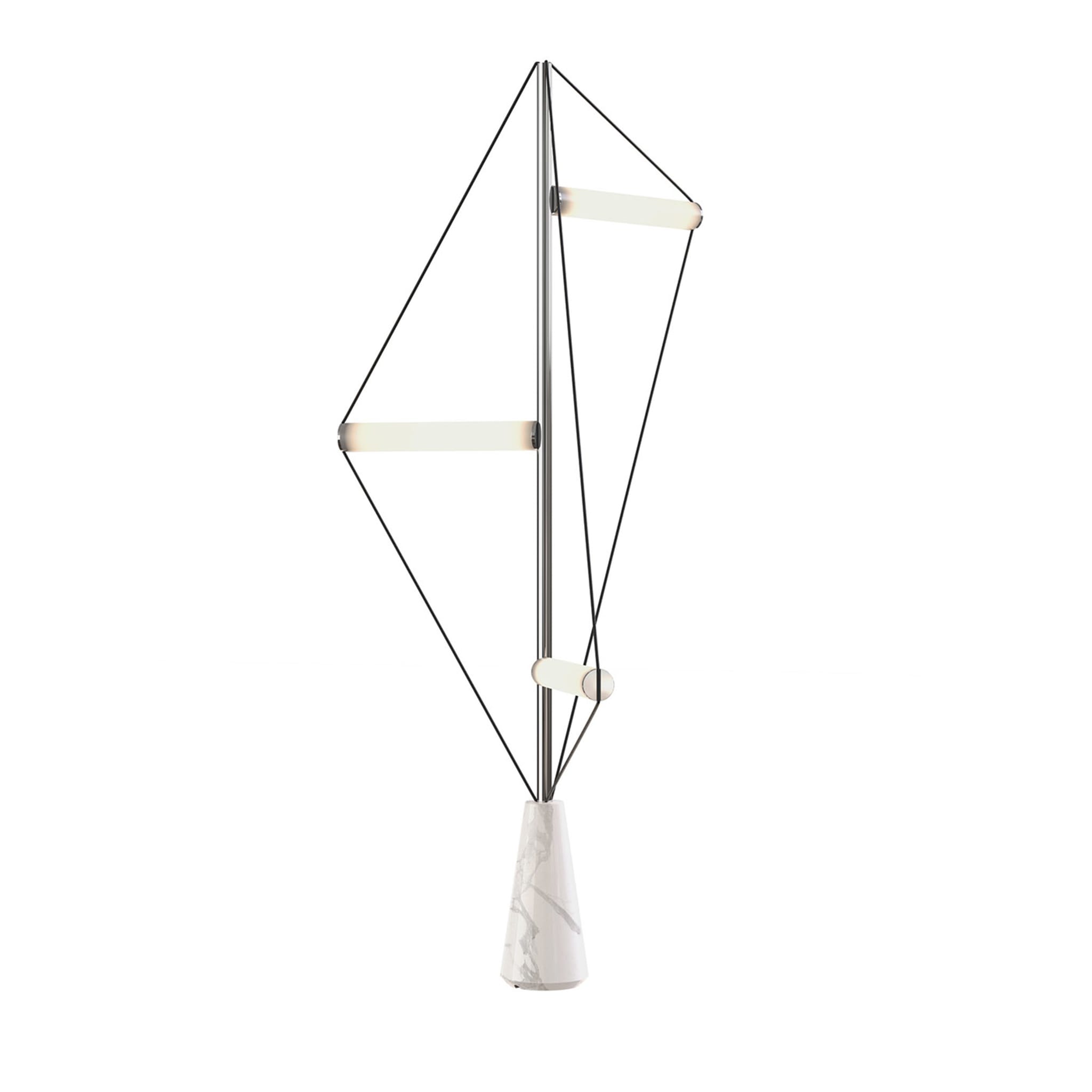 Ed047 Chrome Floor Lamp with White Base - Main view