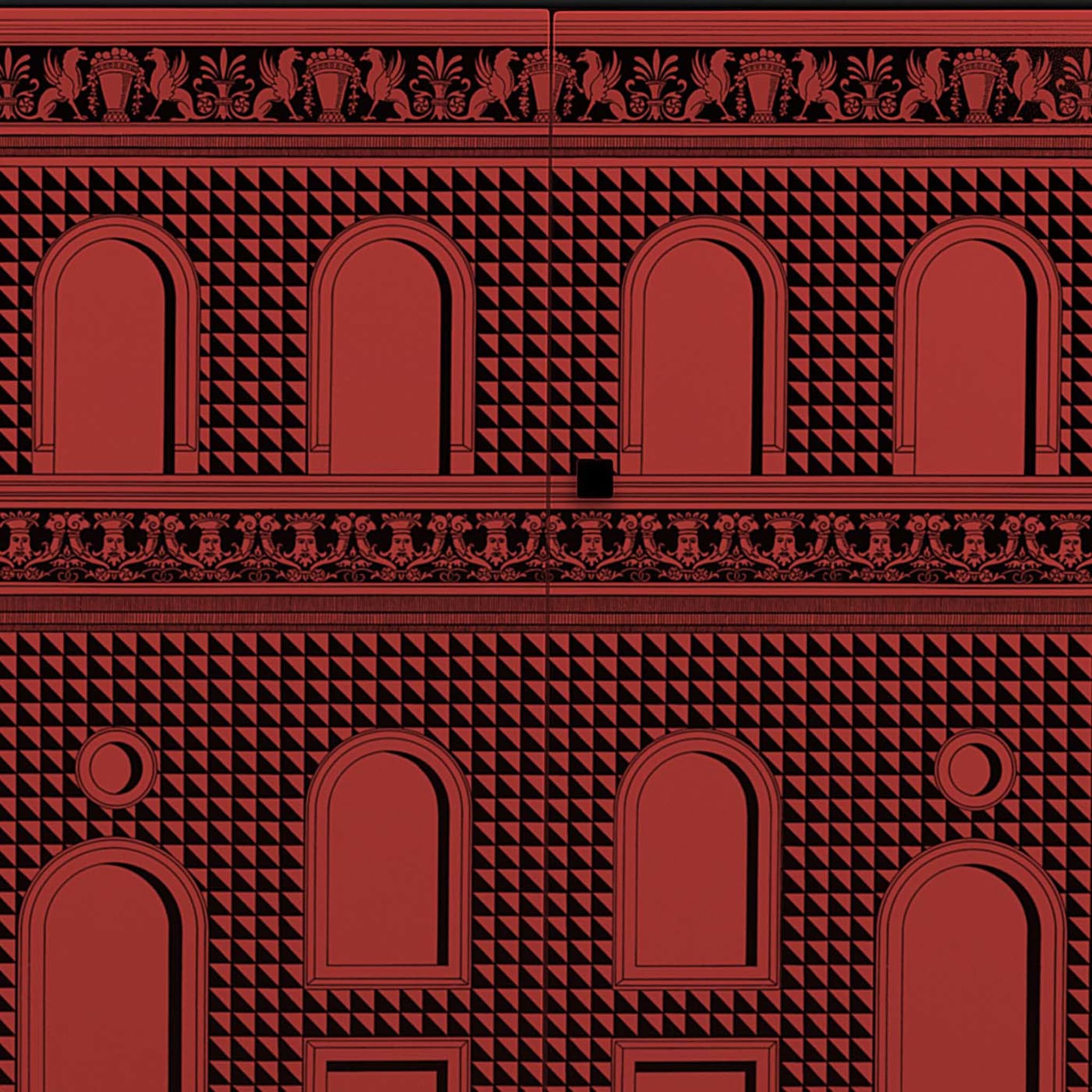 Facciata Quattrocentesca Red Raised Small Cabinet - Alternative view 1