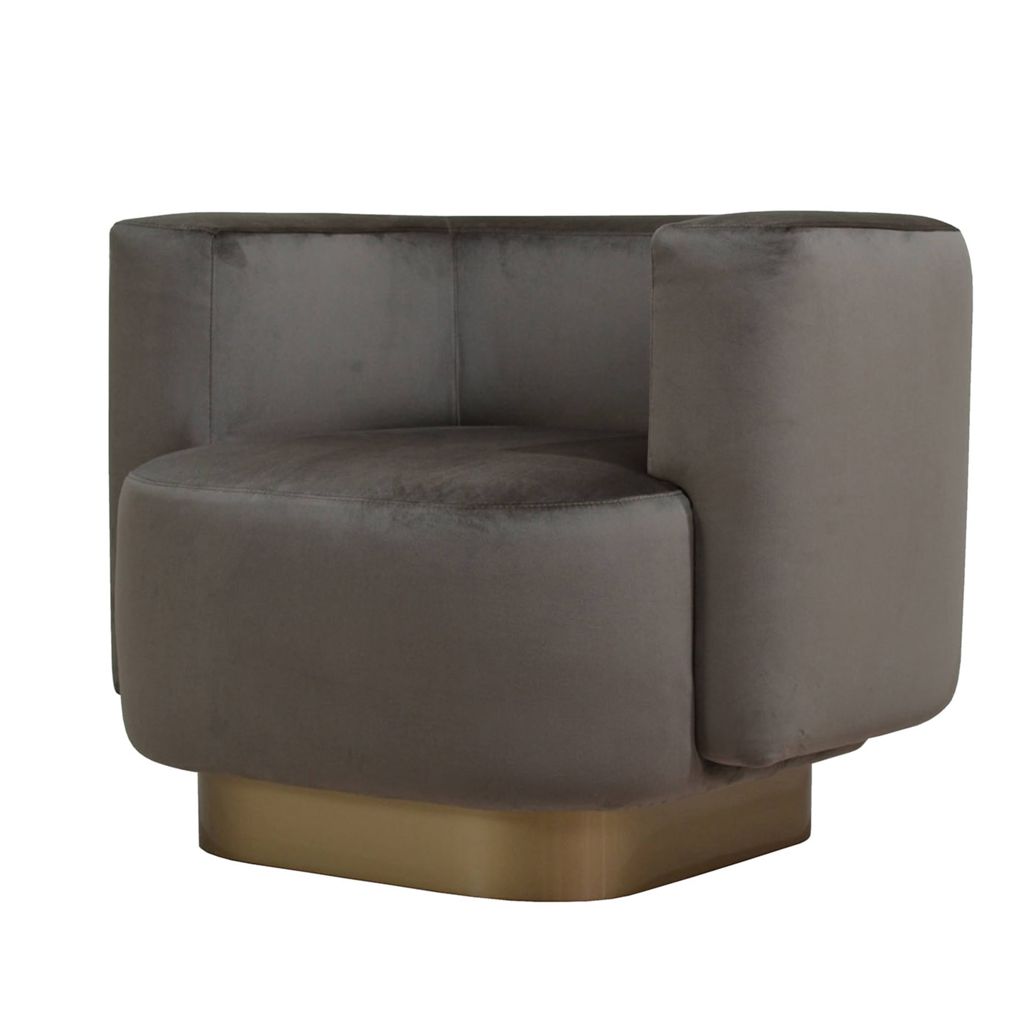 Italian Contemporary Lounge Upholstered Armchair in Mocha Brown - Alternative view 1