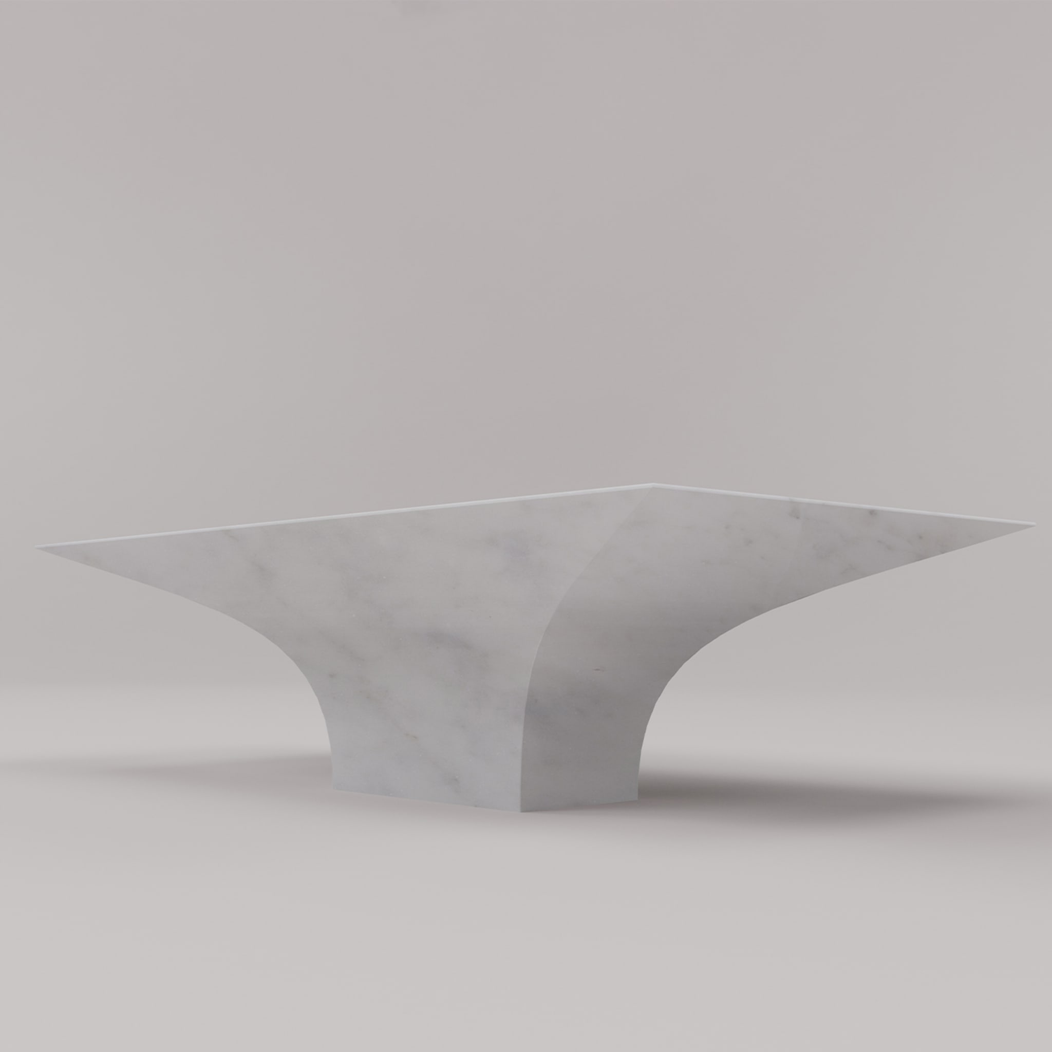 Tavolino rettangolare Sicorace in bianco di Carrara - Vista alternativa 3