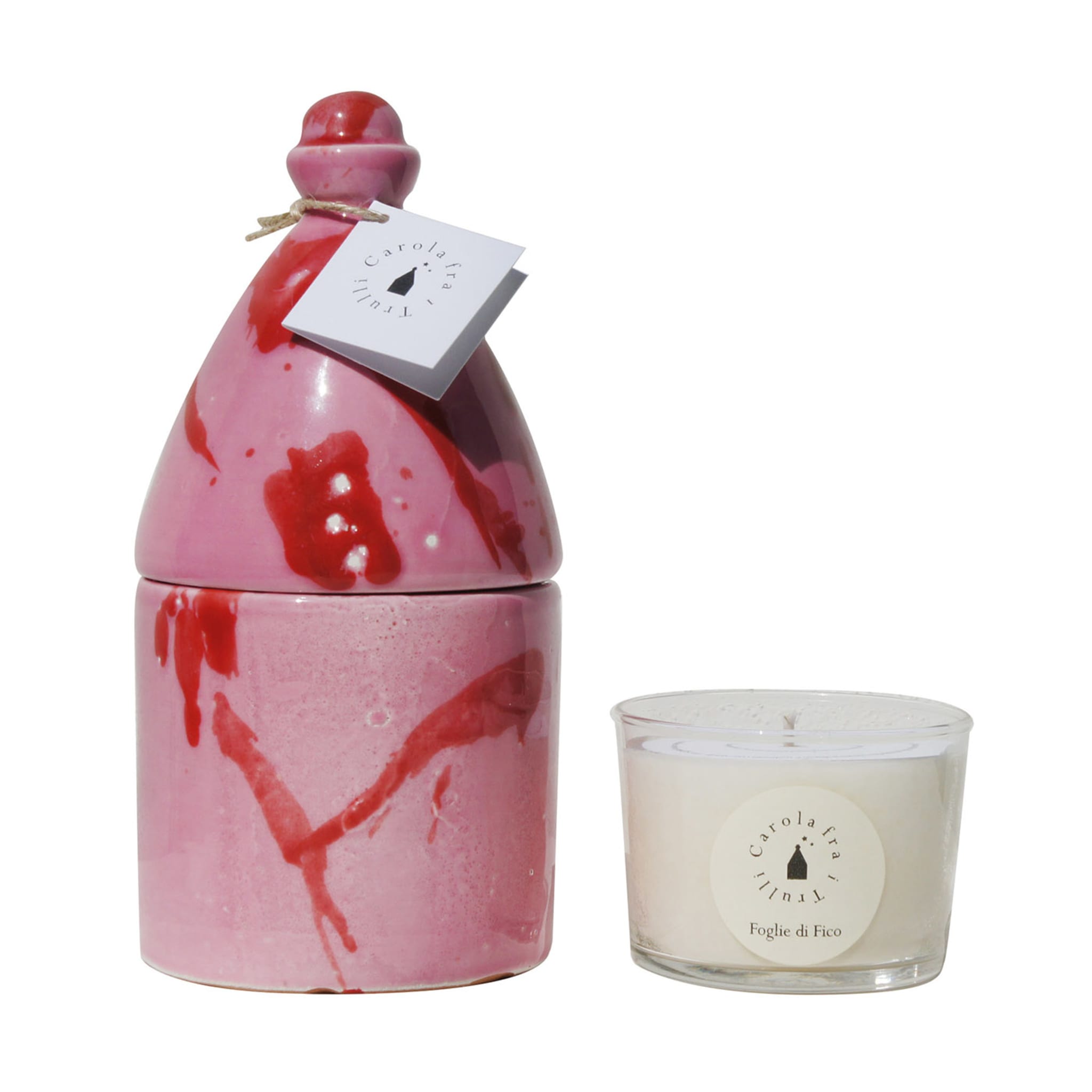 Trullo Pink and Red Candle Holder - Main view