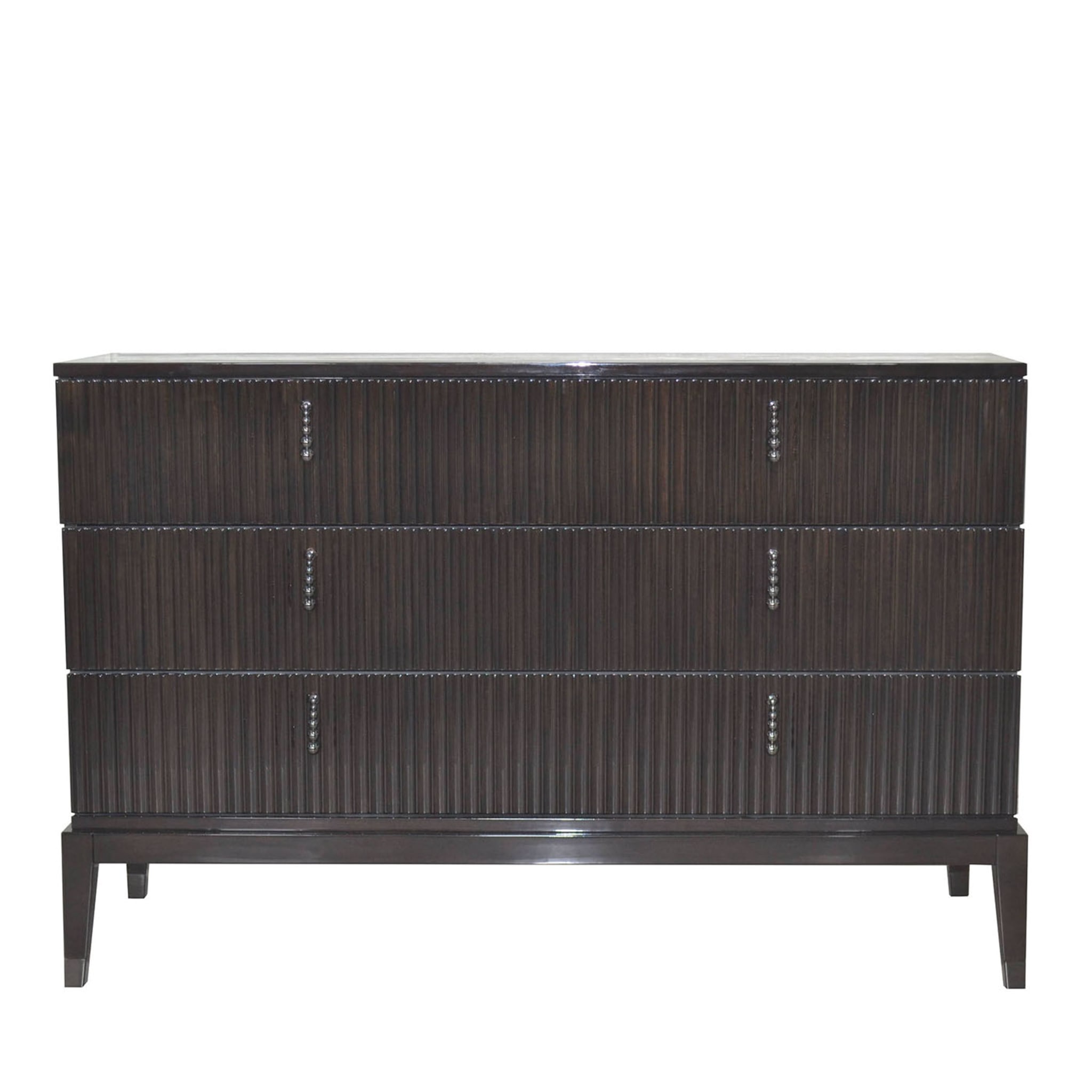 Italian Dresser In Glossy Brown Lacquered Wood - Main view