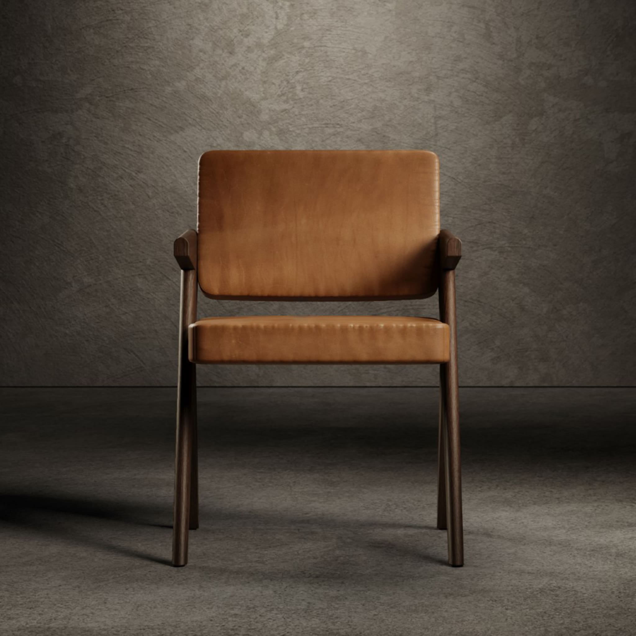 Souvenir Brown Leather Chair - Alternative view 1