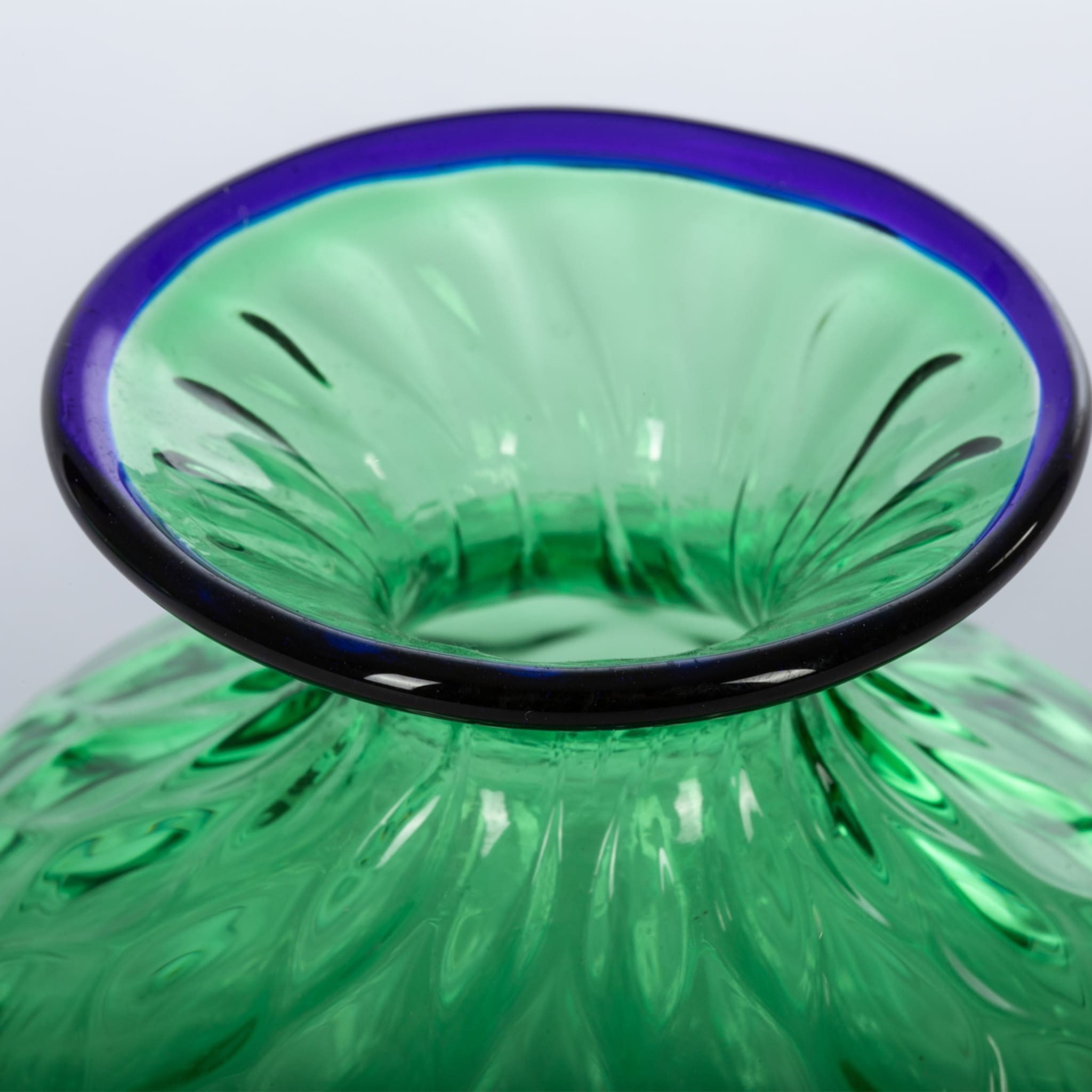 Cipolla Balloton Vase vert avec bord bleu - Vue alternative 4