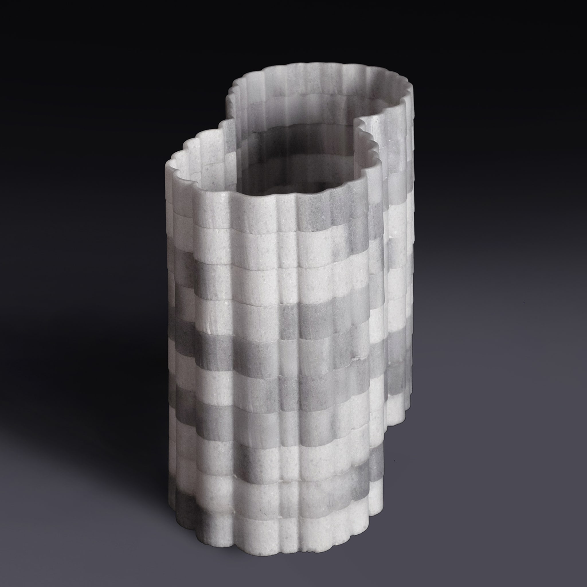 Streifen Vase Olimpic Weißer Marmor #2 von Paolo Ulian - Alternative Ansicht 4
