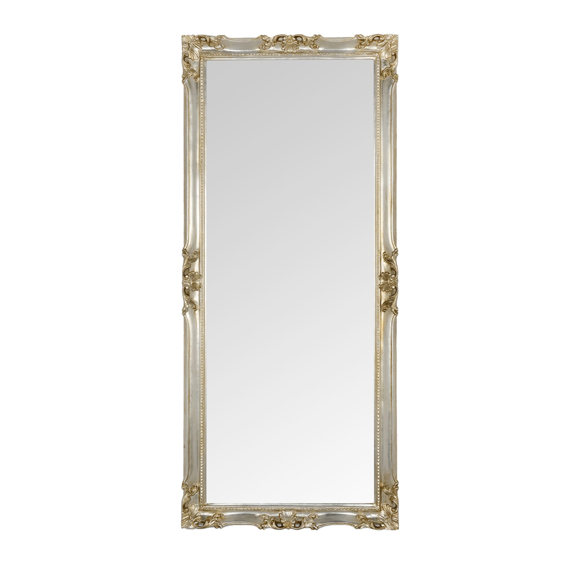 Marie Antoinette Rectangular Silver Wall Mirror - Main view