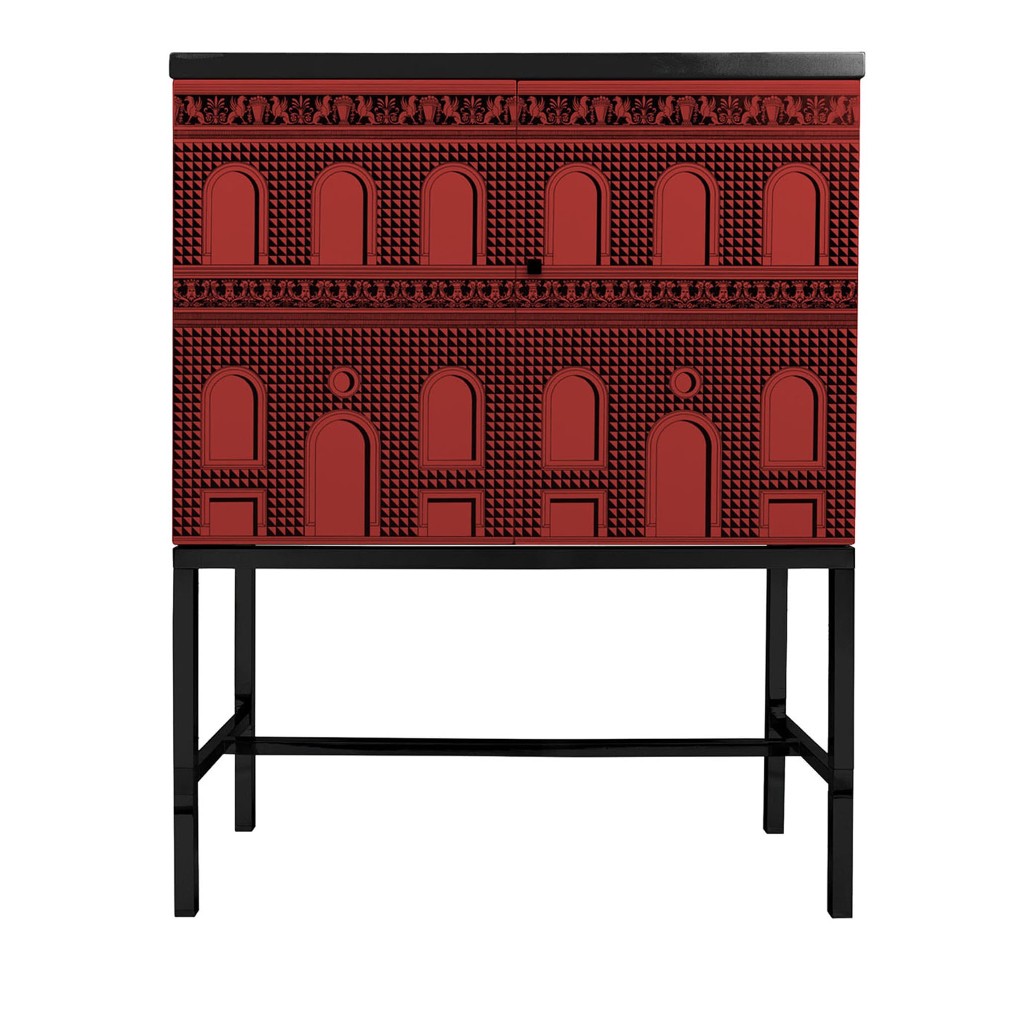 Facciata Quattrocentesca Armario pequeño en relieve rojo - Vista principal
