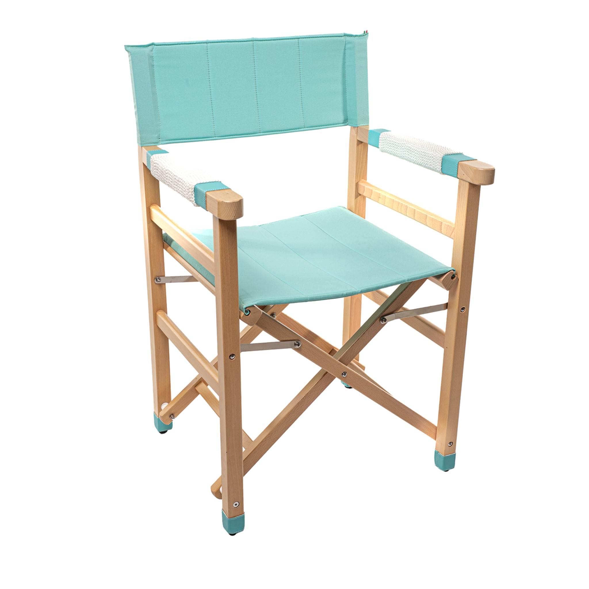 Ischia Turquoise & White Wooden Director's Chair - Main view