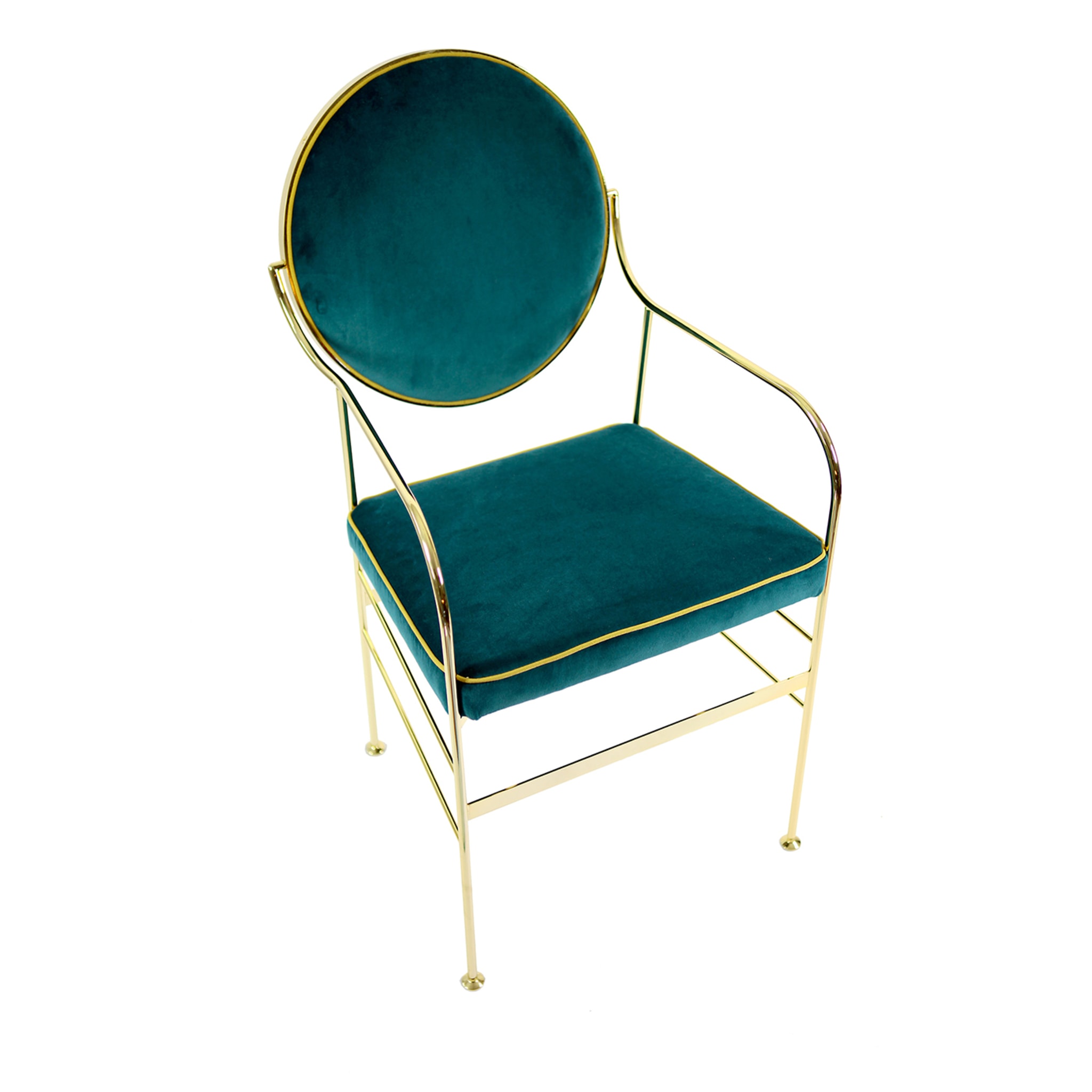 Set of 2 Luigina Gold and Peacock Blue Chair - Main view