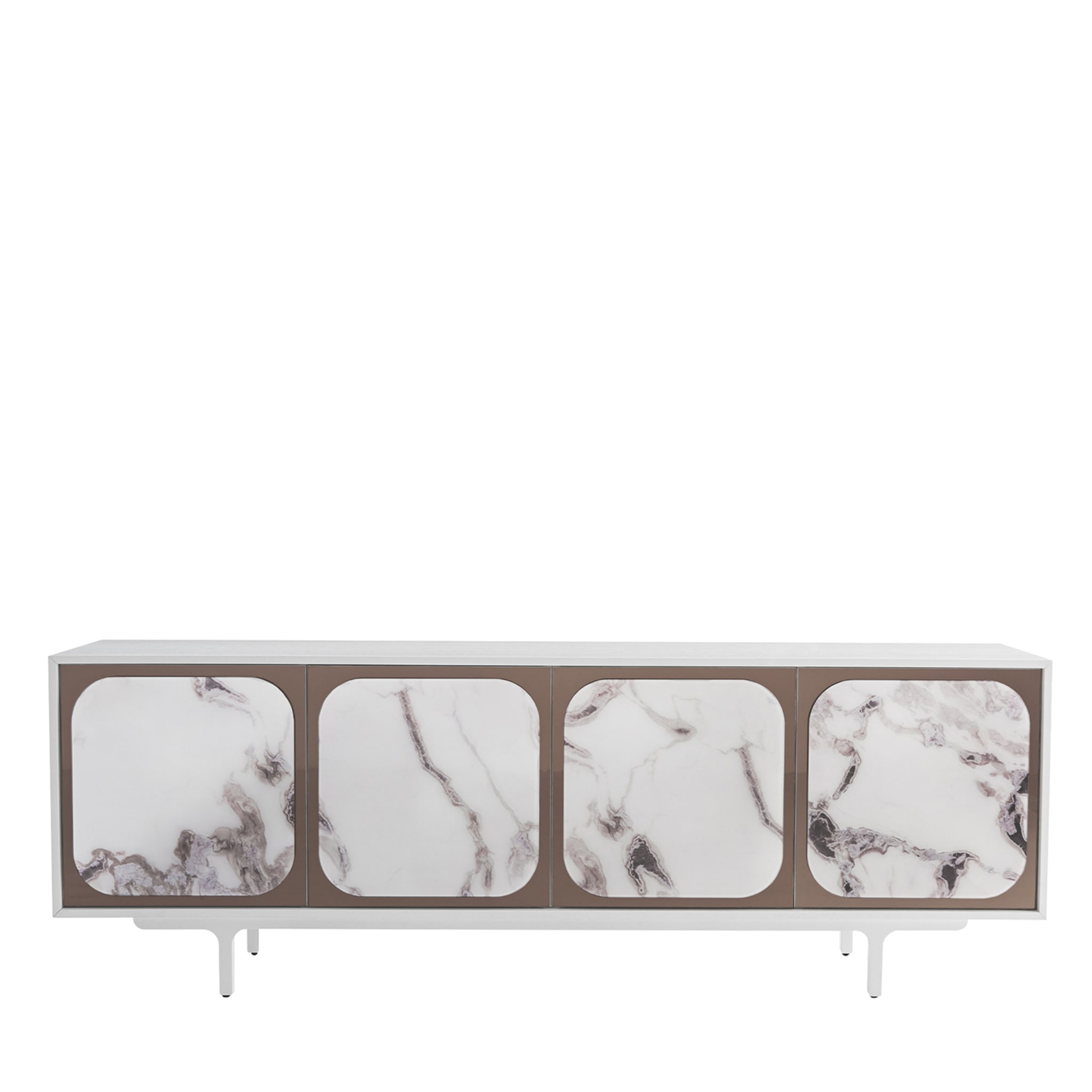 Margarette 4-Door Trinity White Marble-Effect Sideboard - Main view