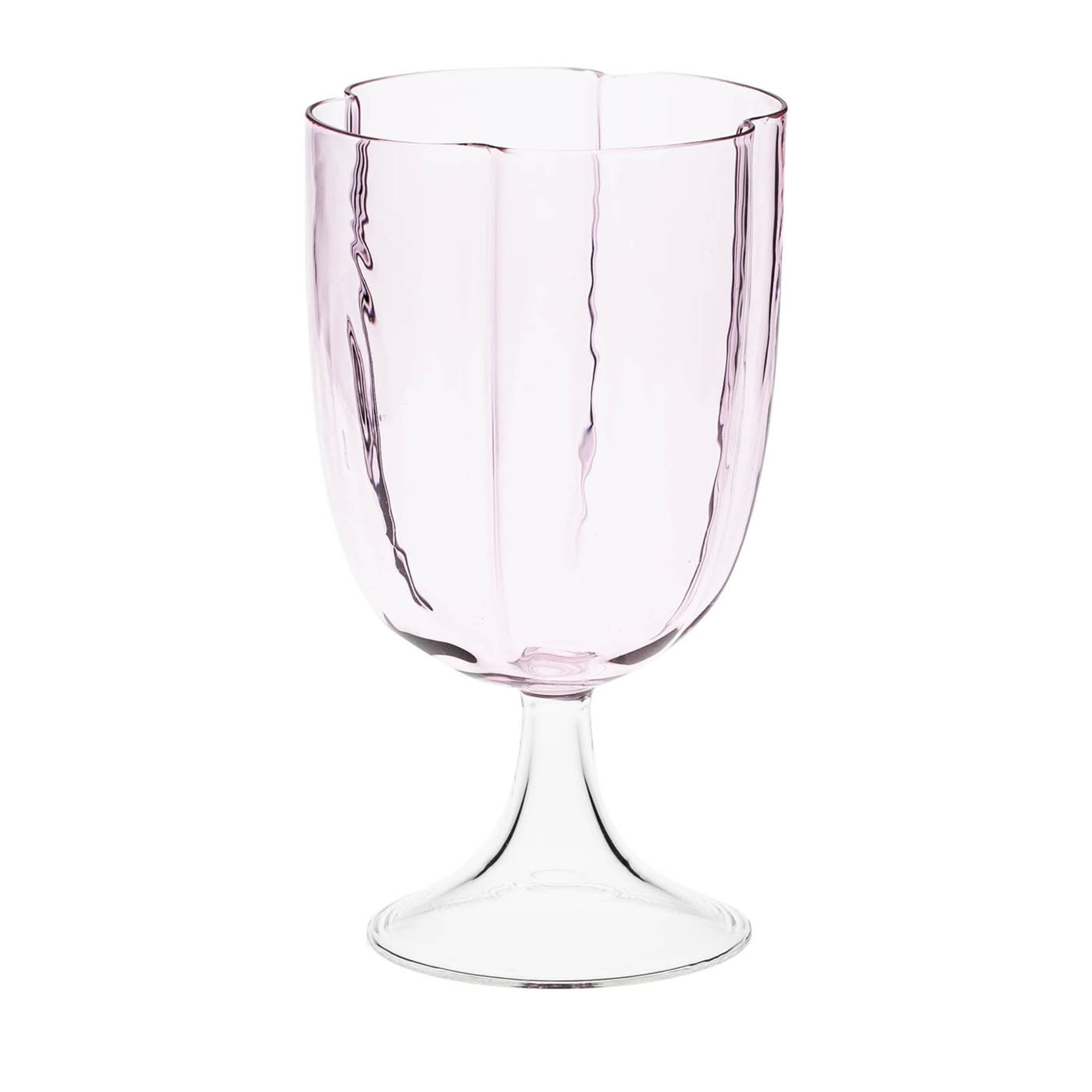  Set Of 4 Pink Petal Wine Glass - Main view