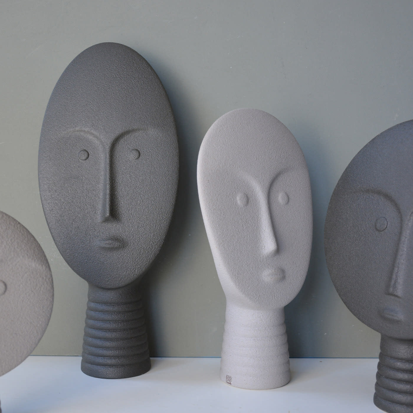 Set of 4 Gray Face Masks by Giuseppe Bucco - Lineasette