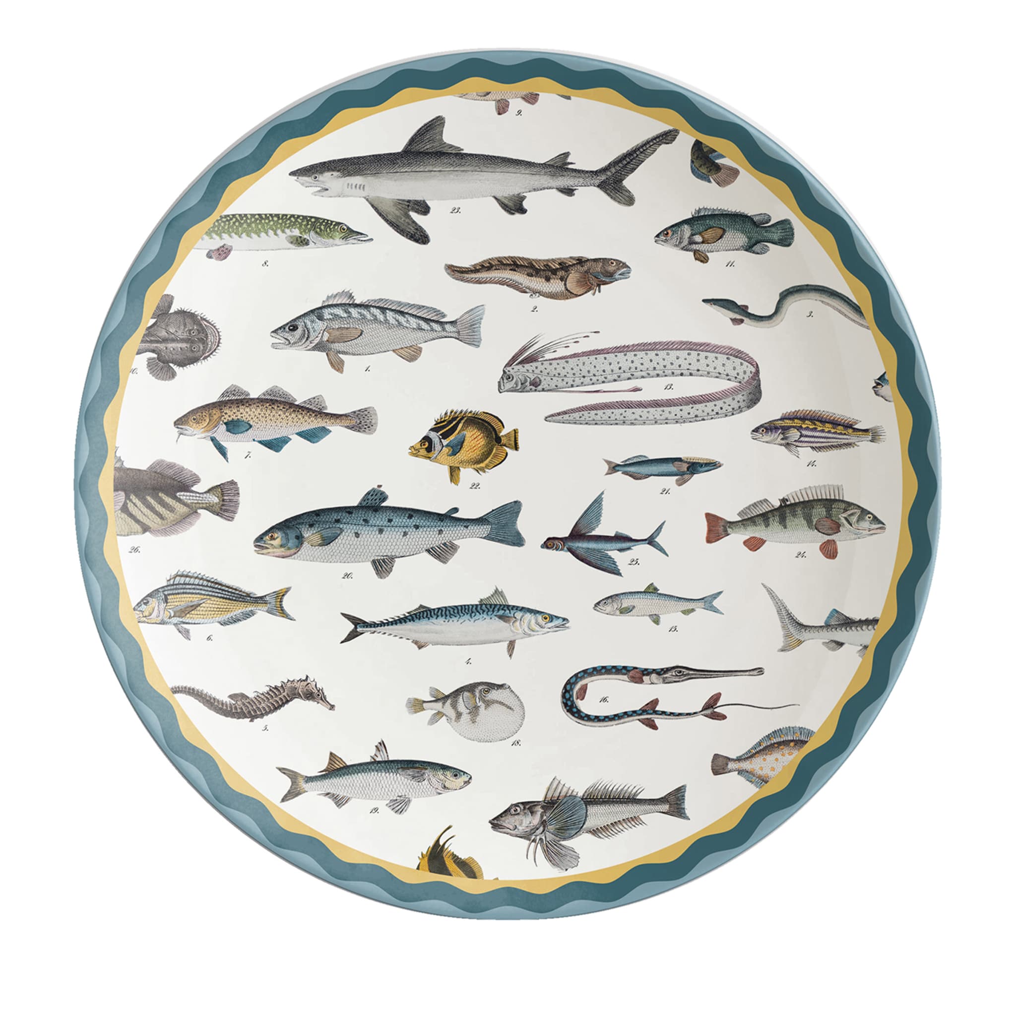 Cabinet De Curiosités Porcelain Charger Plate With Fishes - Main view