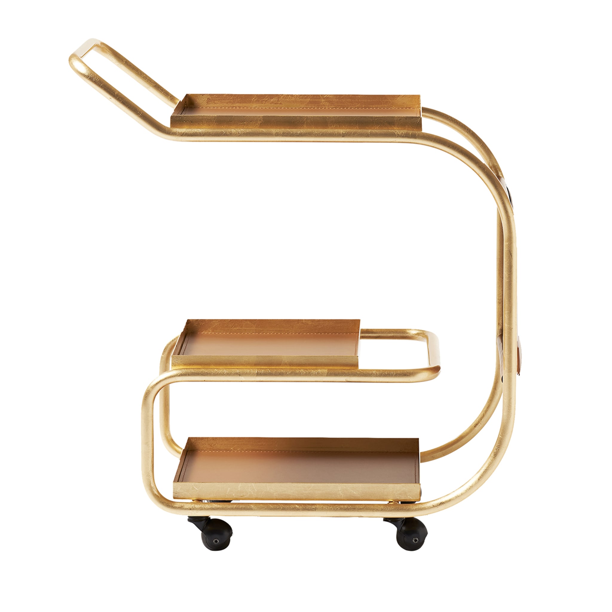 Zenzero Gold Leaf Wheeled Bar Cart by Sameer Alameen - Main view