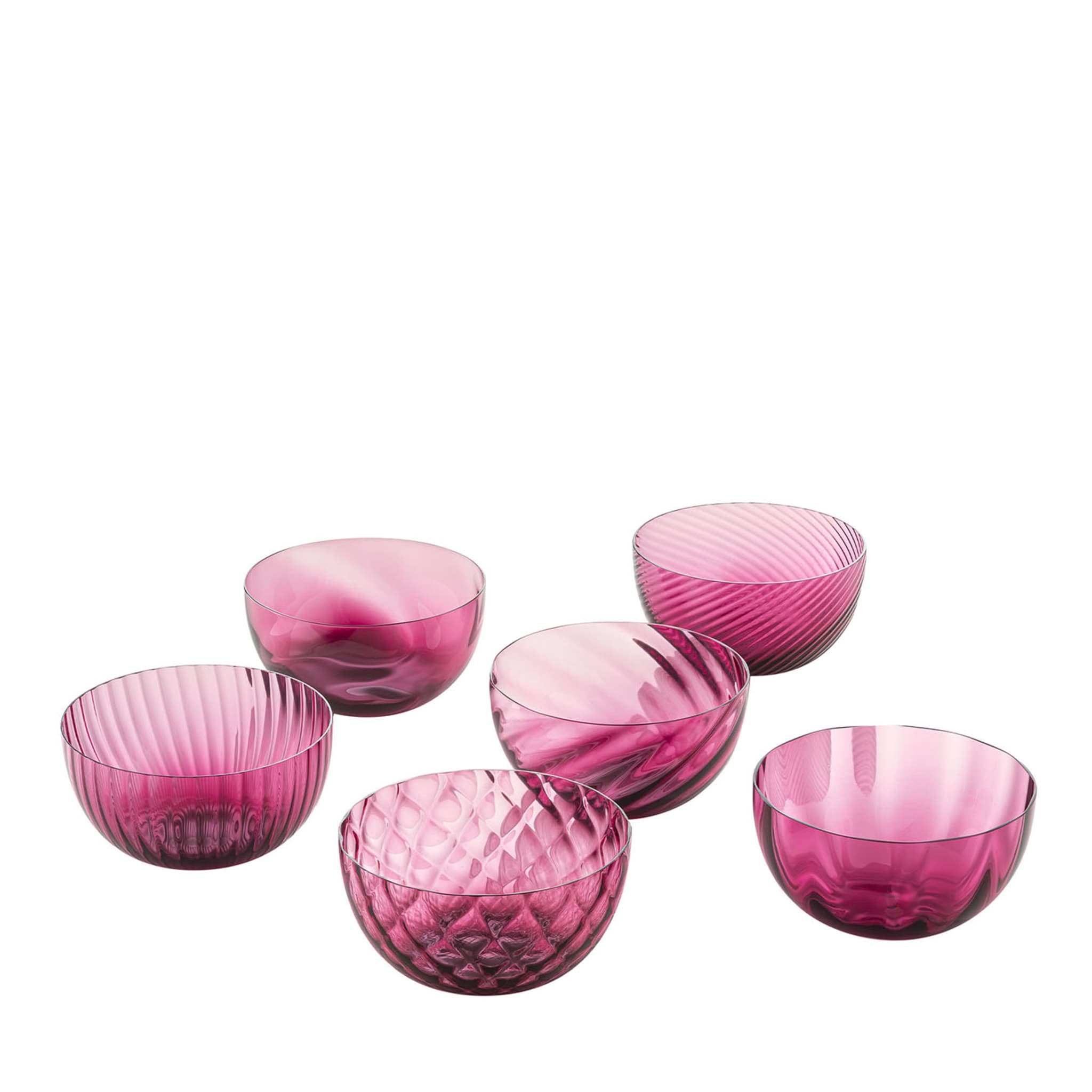 Idra Ruby-Red Set of 6 Assorted Bowls - Main view
