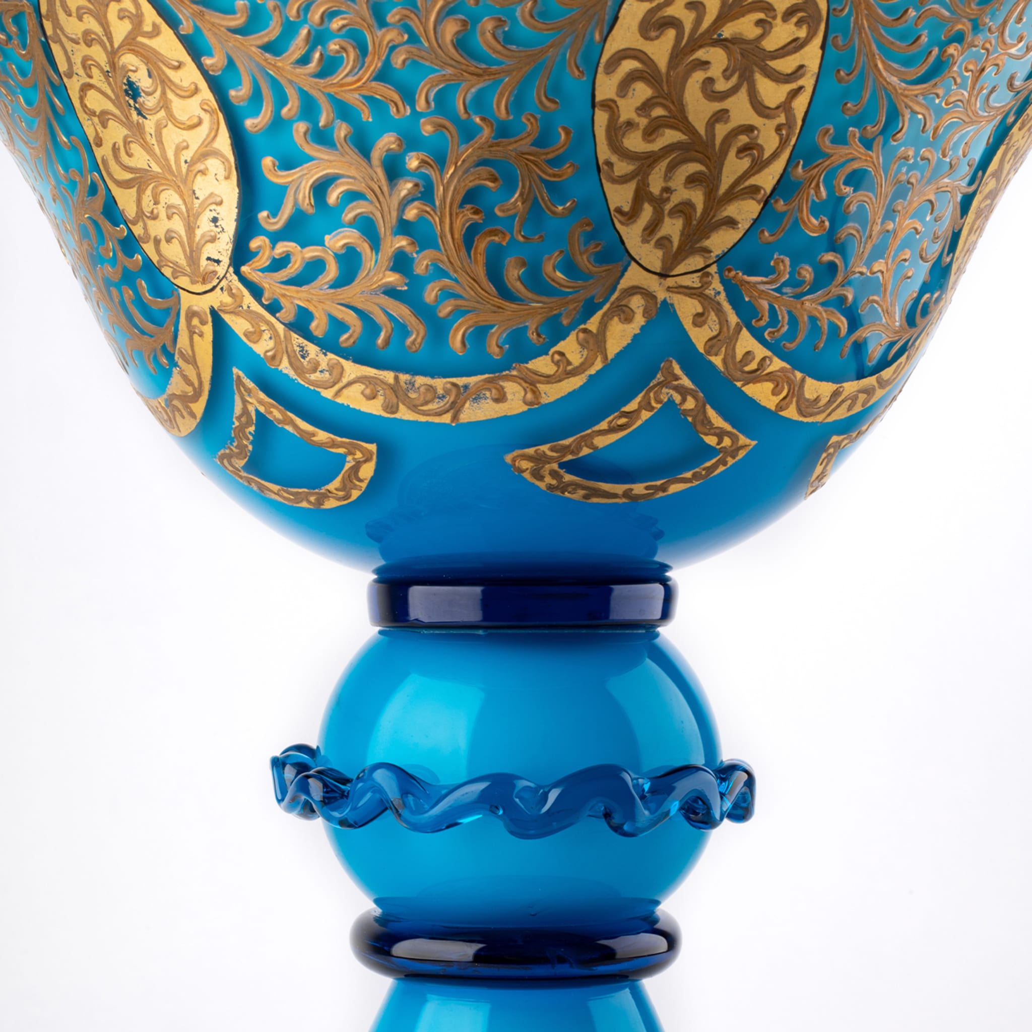 Stmat Blue and Gold Goblet-Shape Bowl - Alternative view 2
