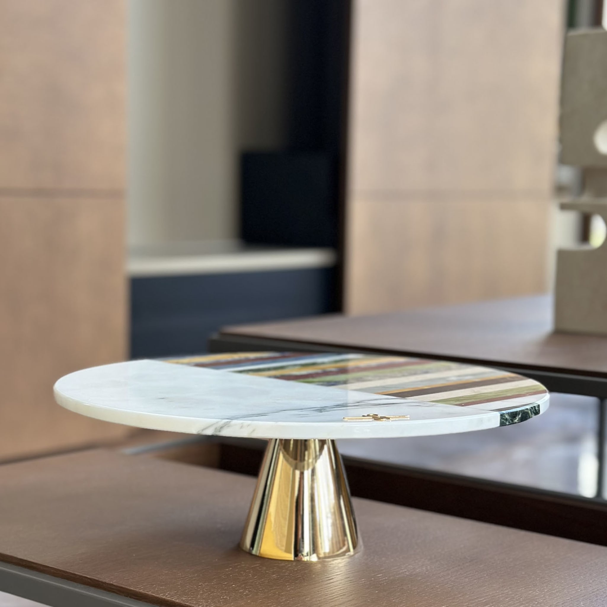 Marble & 24K Gold Serving Stand  - Alternative view 2
