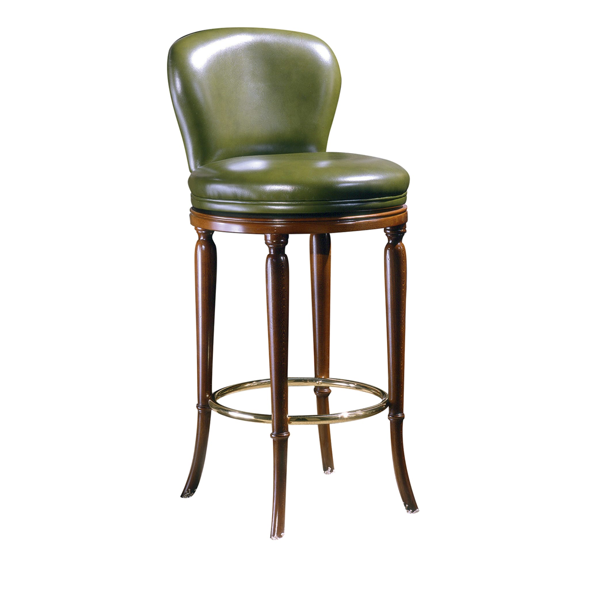 Green Leather Bar Stool - Main view