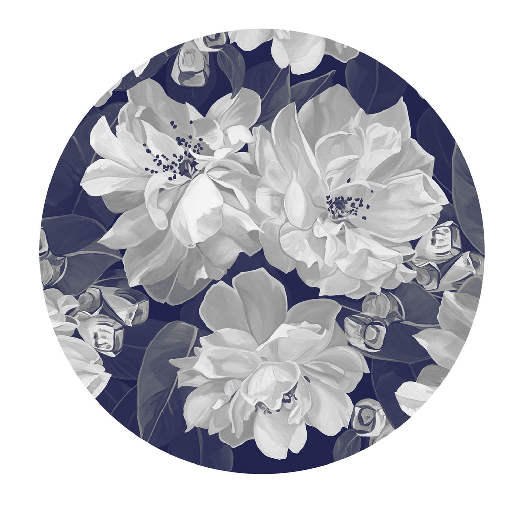 Set of 2 Ophelia Navy Round Placemats - Main view