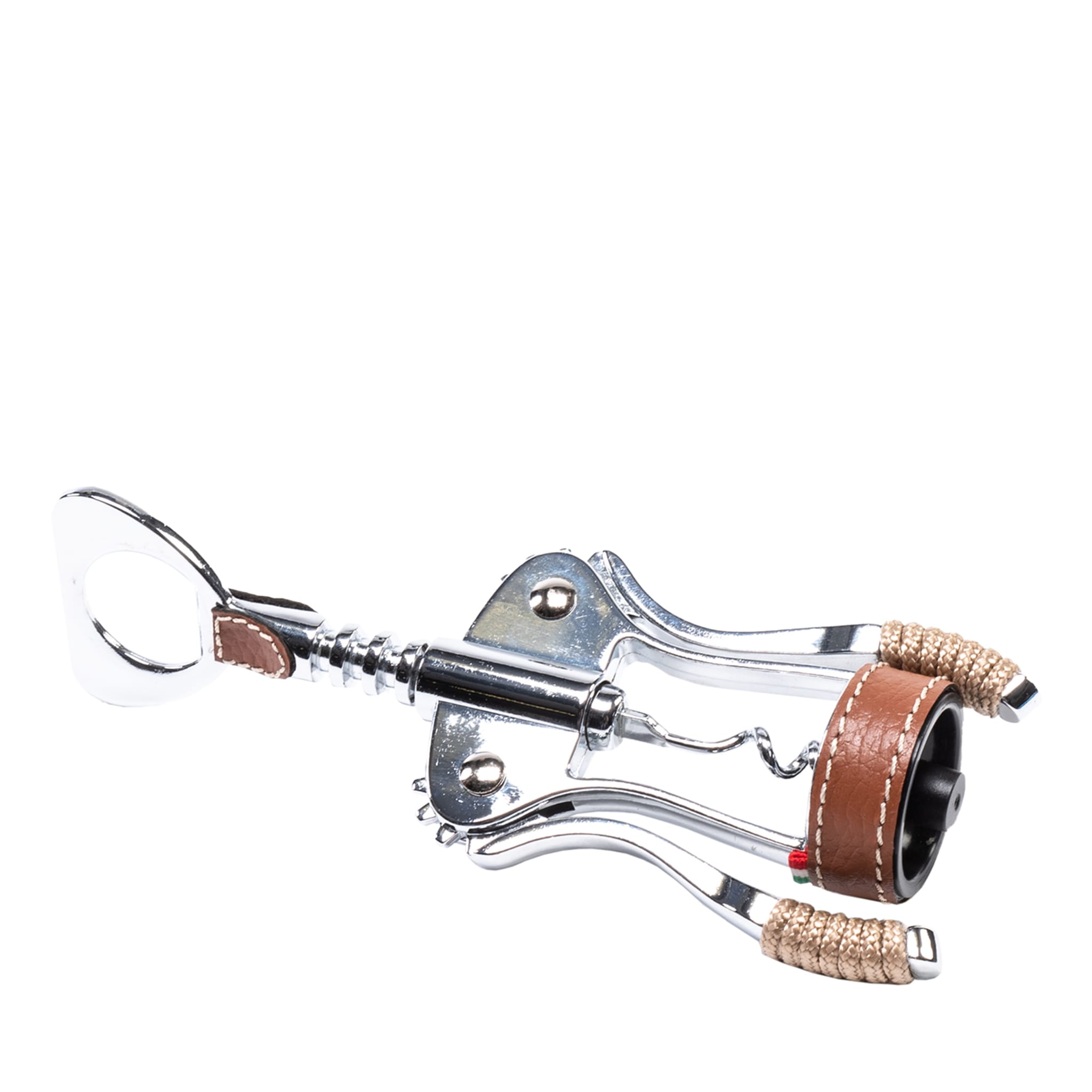 Corkscrew with Beige Eco-Leather and Rope Inserts - Main view