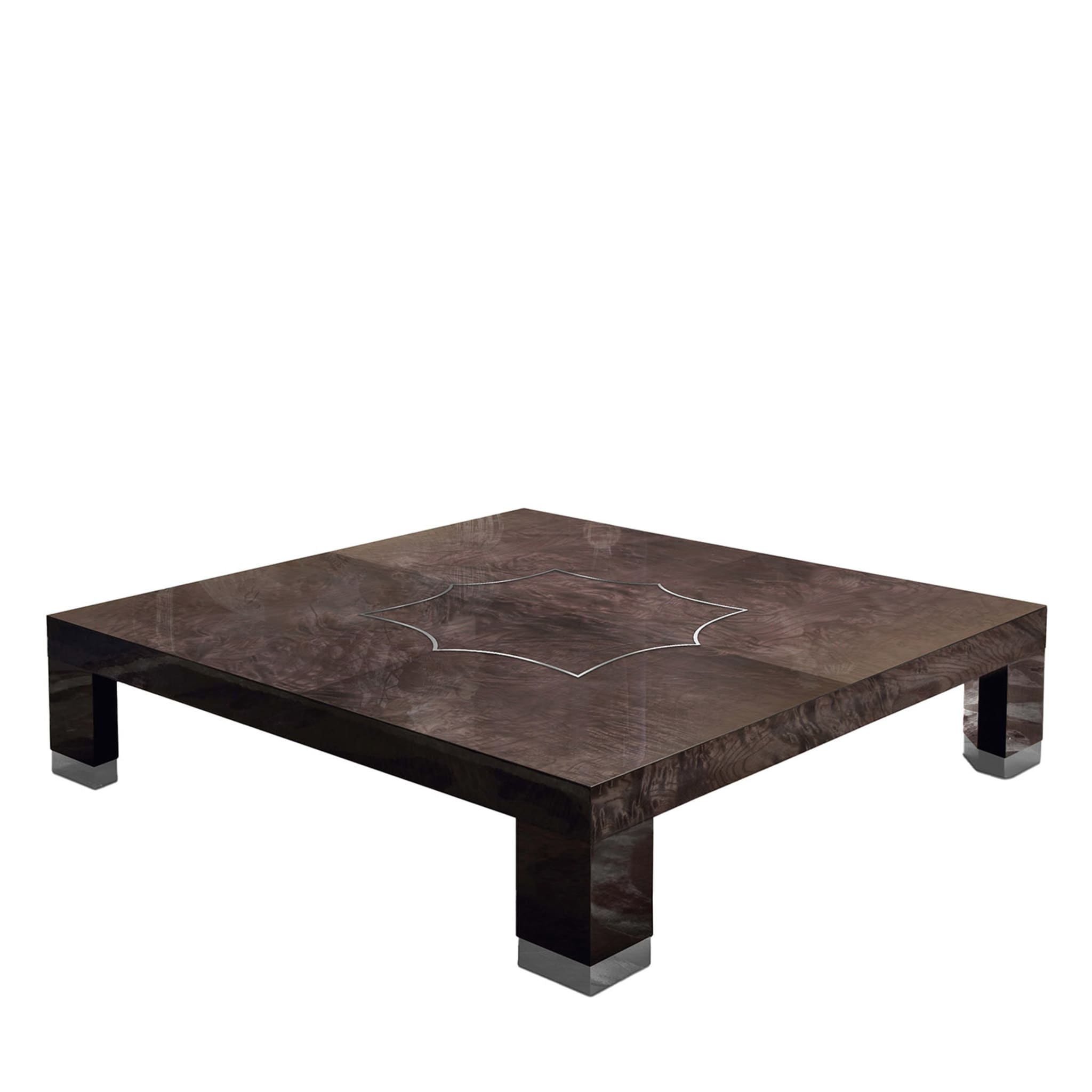 Absolute Square Glossy Brown Coffee Table - Main view