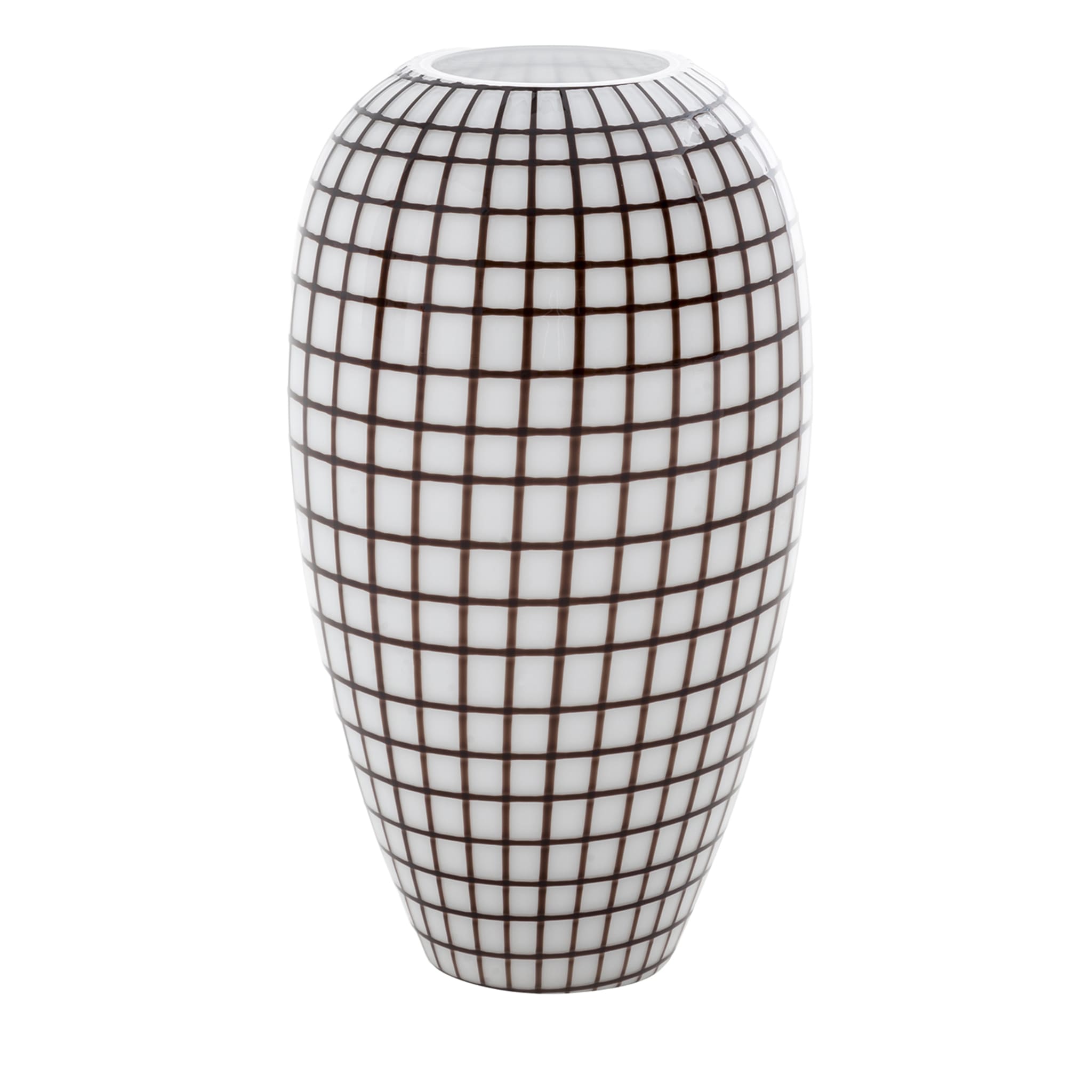 Schwarz-weiße Vase mit Gitter - Hauptansicht