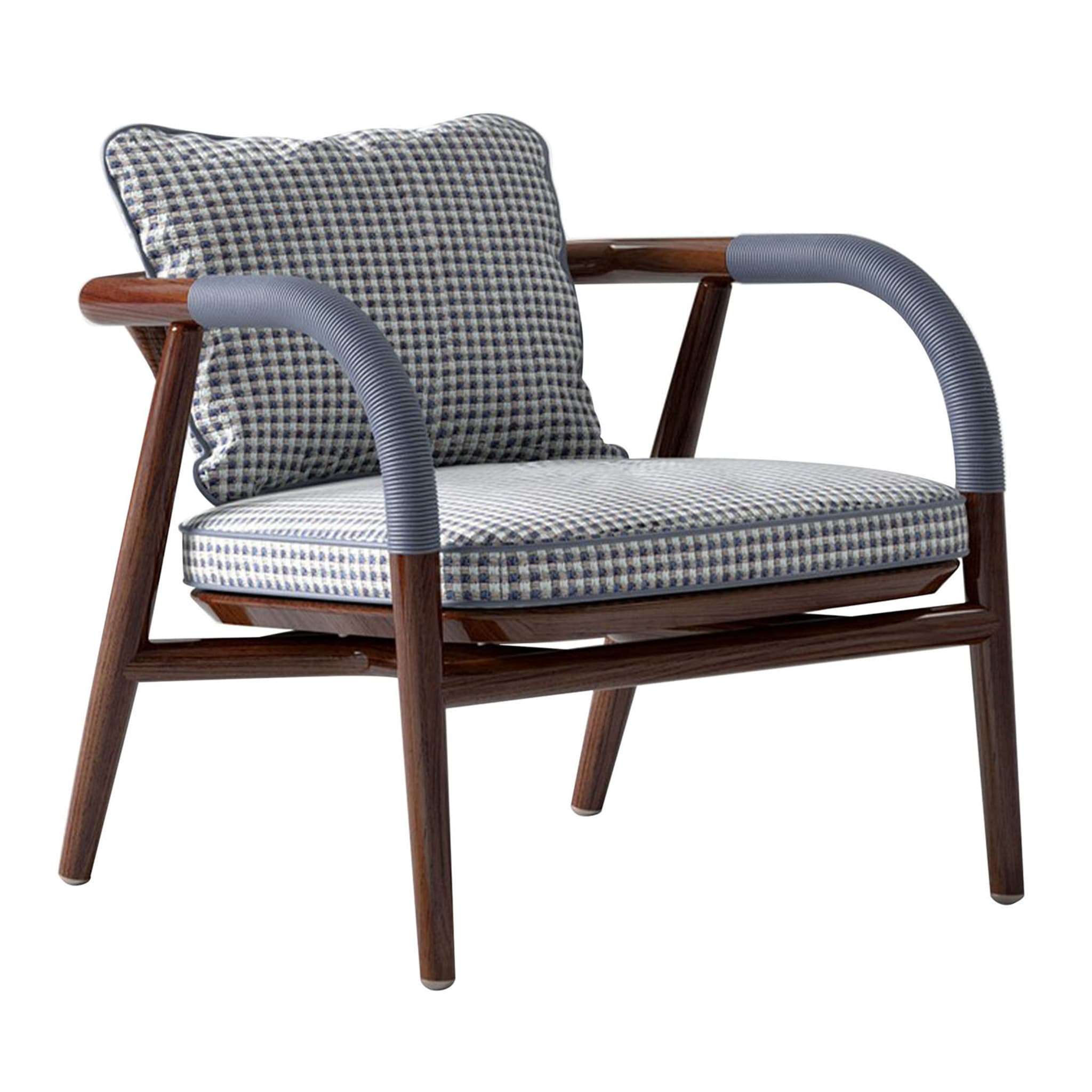  Wood Lounge Chair With Metal Details - Main view