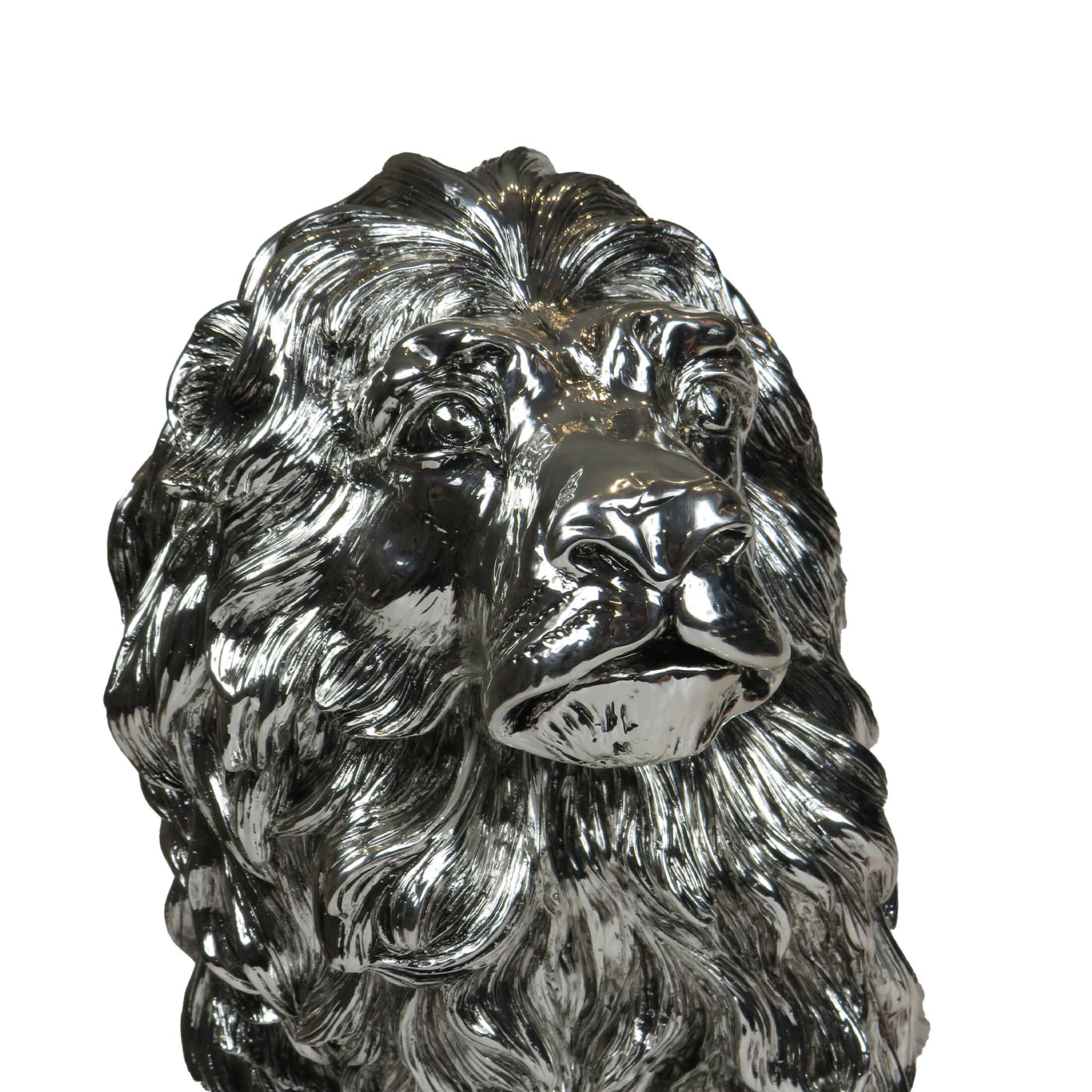 Leone In Piedi Silver Sculpture - Alternative view 1