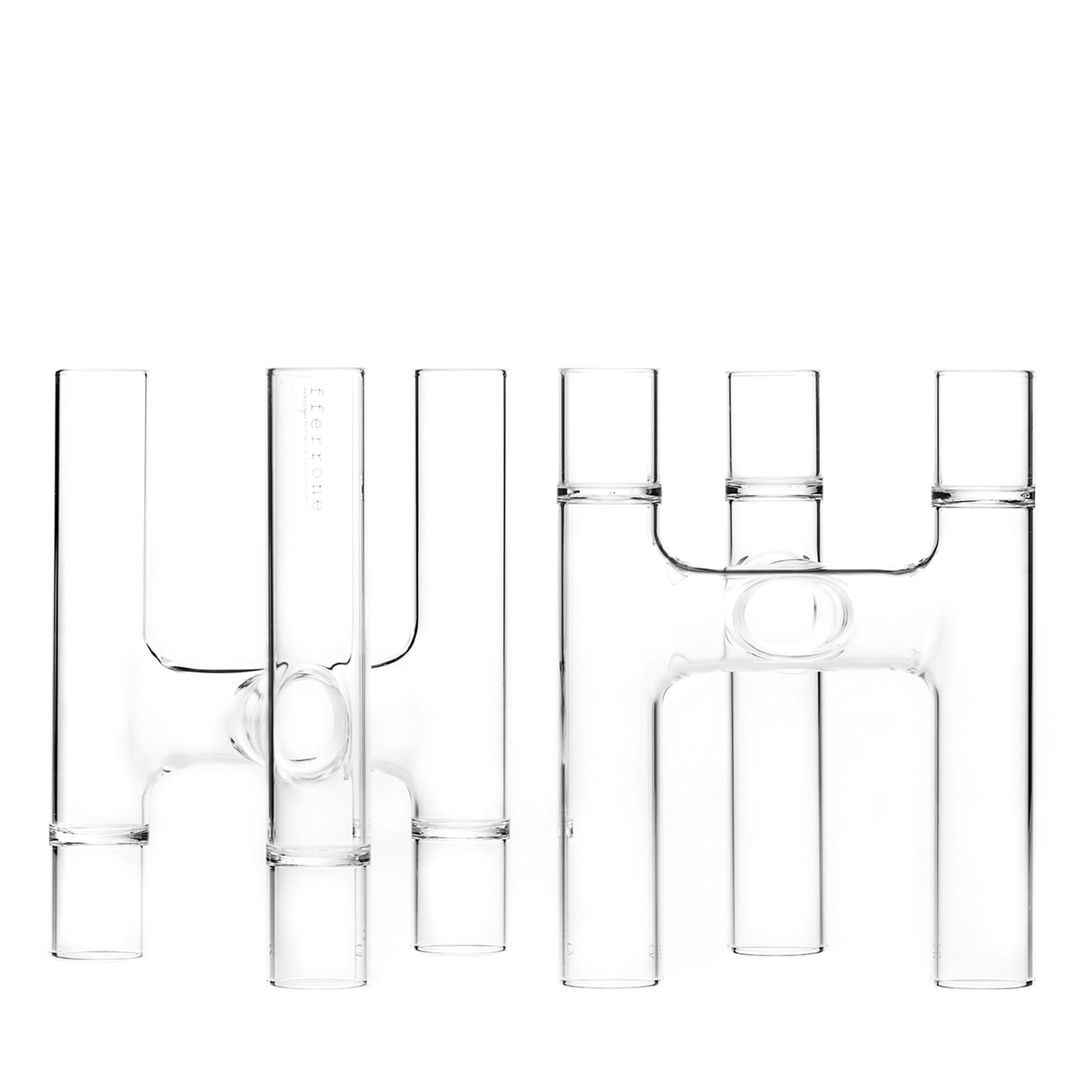 Set of 2 Trio Glass Candelabra - Main view