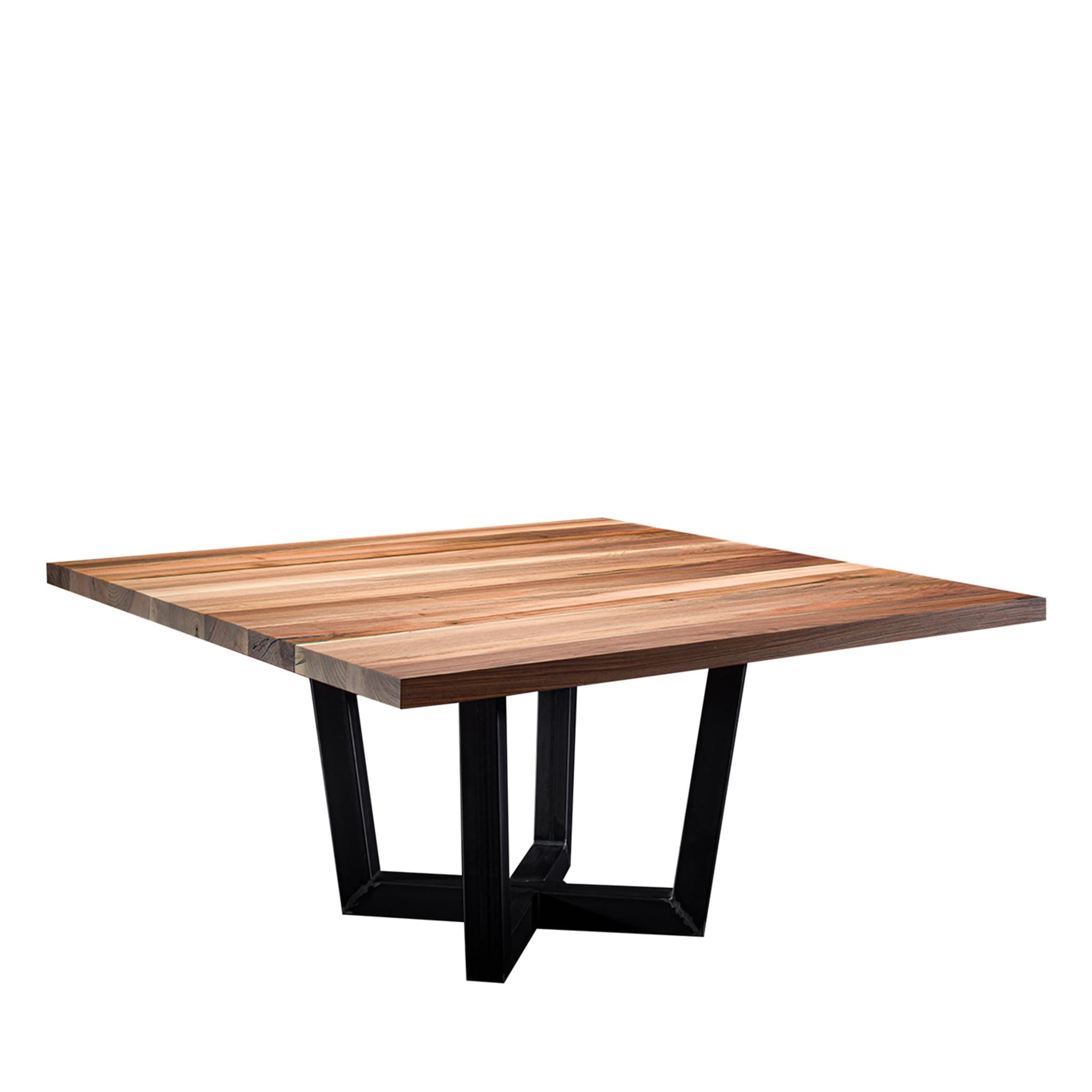 Quadratischer Esstisch aus Nussbaumholz - Hauptansicht
