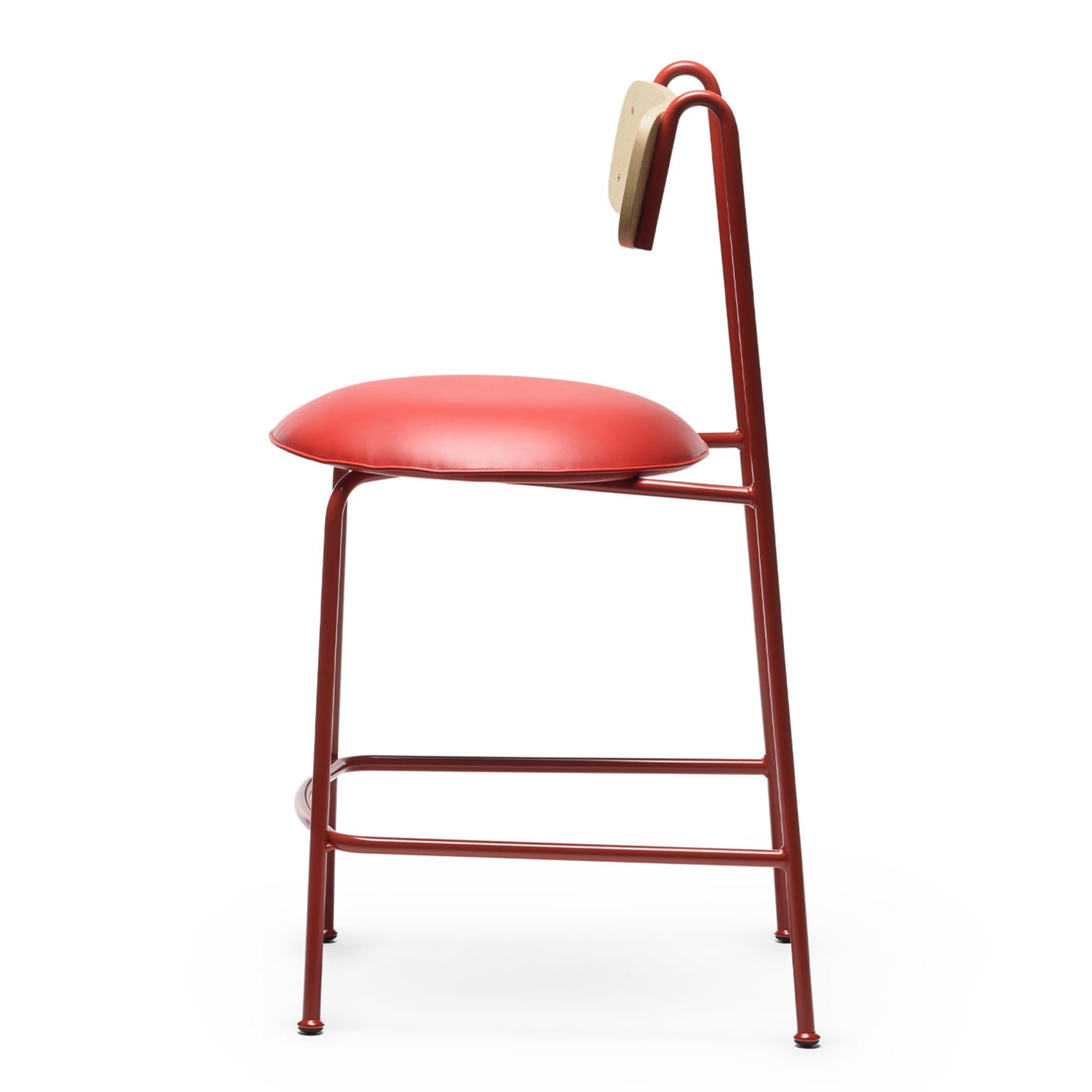 Lena Sg-65 Red And Natural Ash Bar Stool By Designerd - Alternative view 5