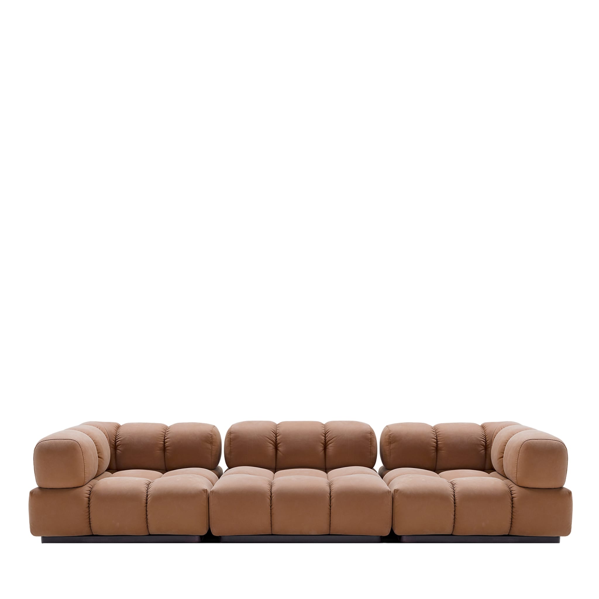Sacai 3-Module Brown Leather Sofa - Main view