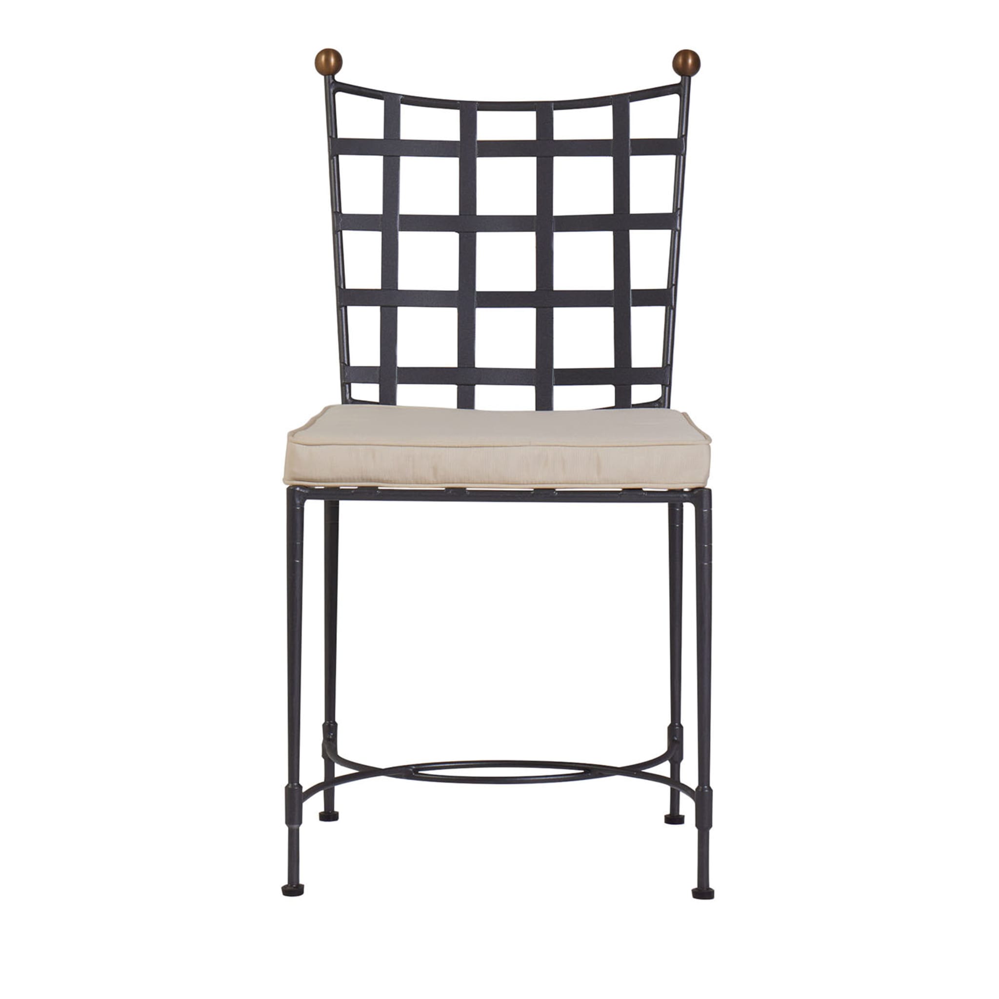 Crossweave Cushioned Wrought-Iron Chair  - Main view