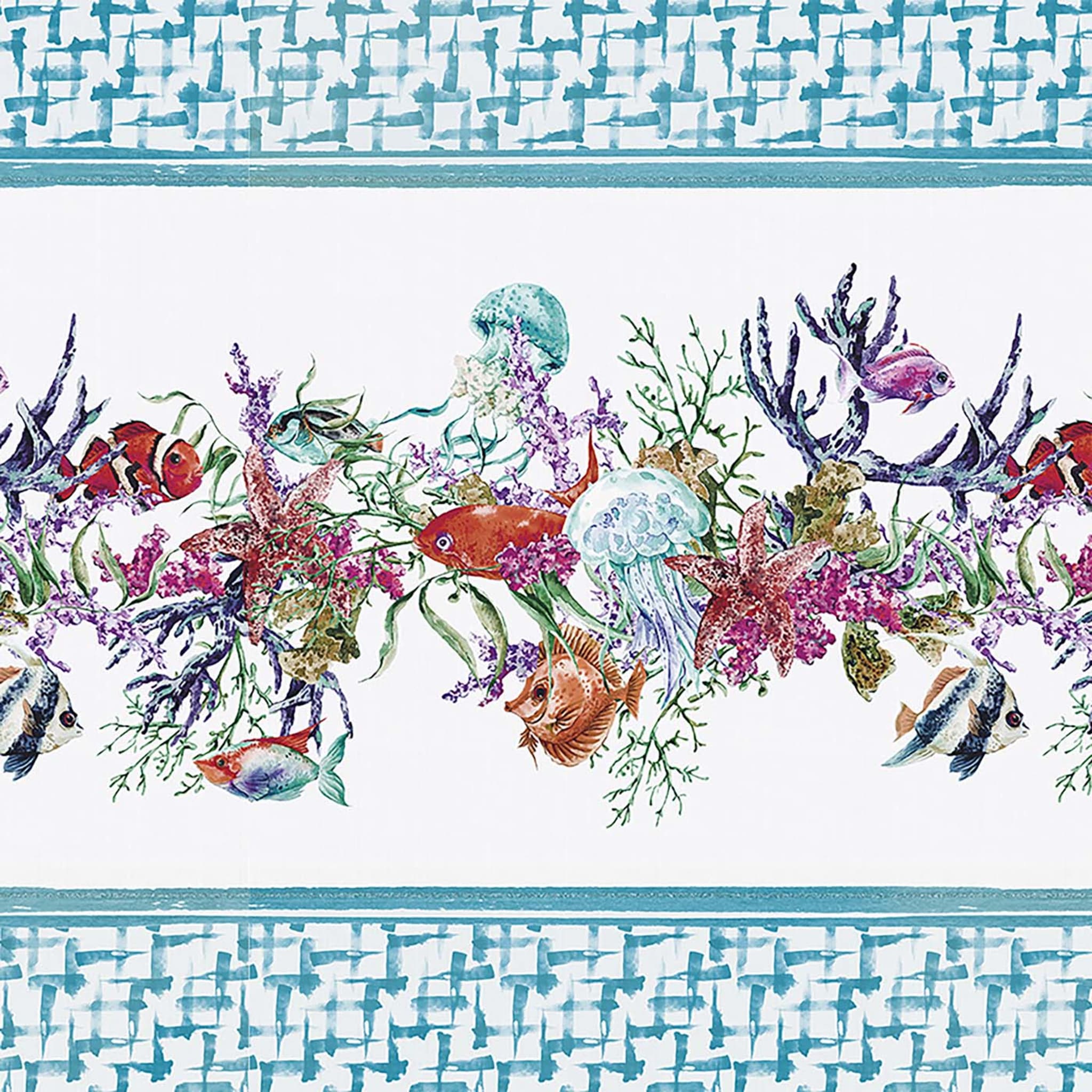 Fish Promenade Turquoise Wallpaper - Alternative view 1