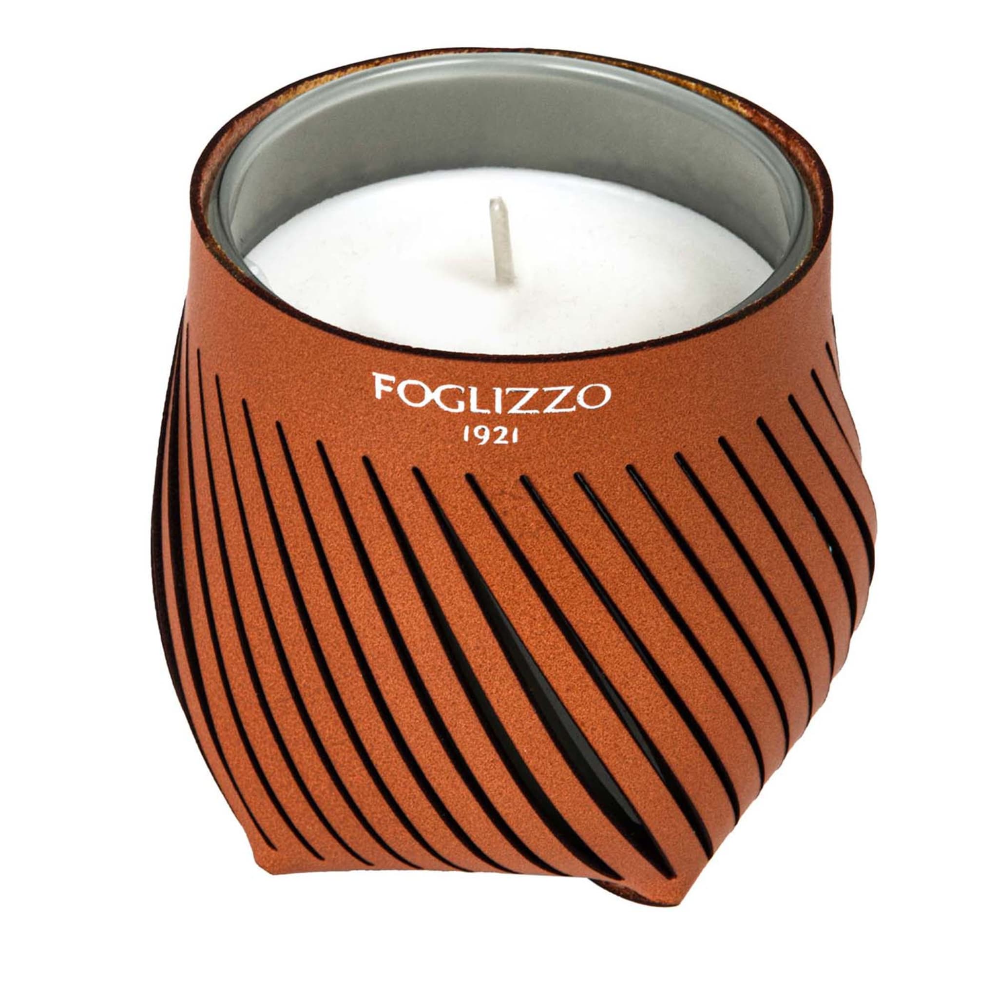 Cognac Leather Candle Nest - Main view