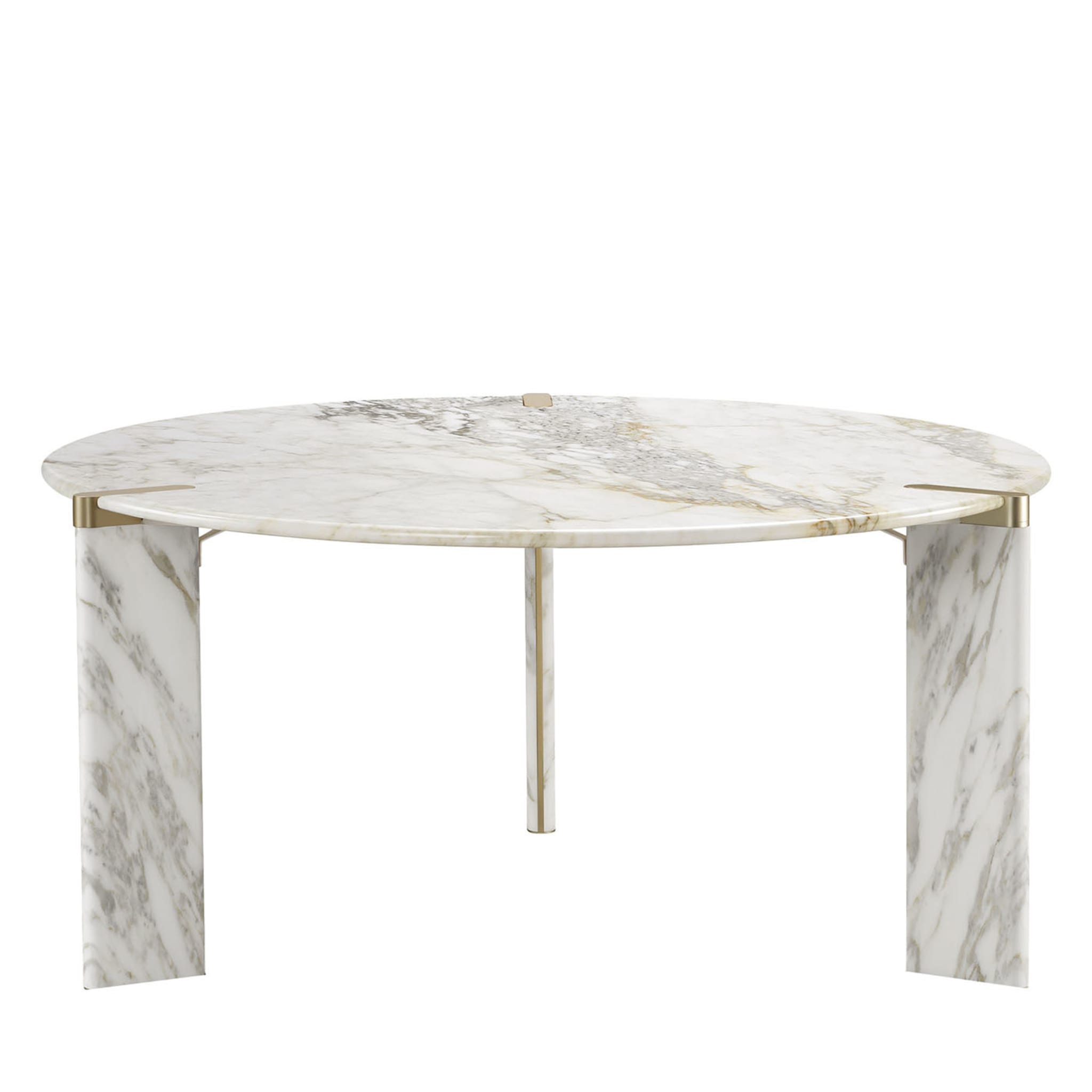 Ottanta Table de salle à manger ronde blanche par Lorenza Bozzoli - Vue principale
