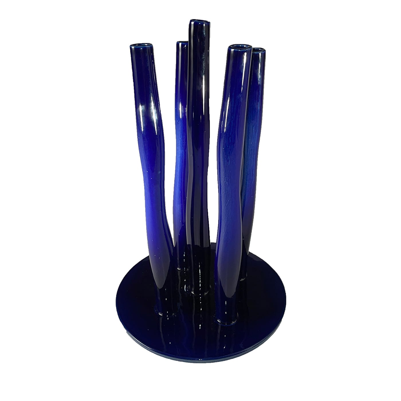 Blue Round Bamboo Forest vase - Edoardo Eusebi