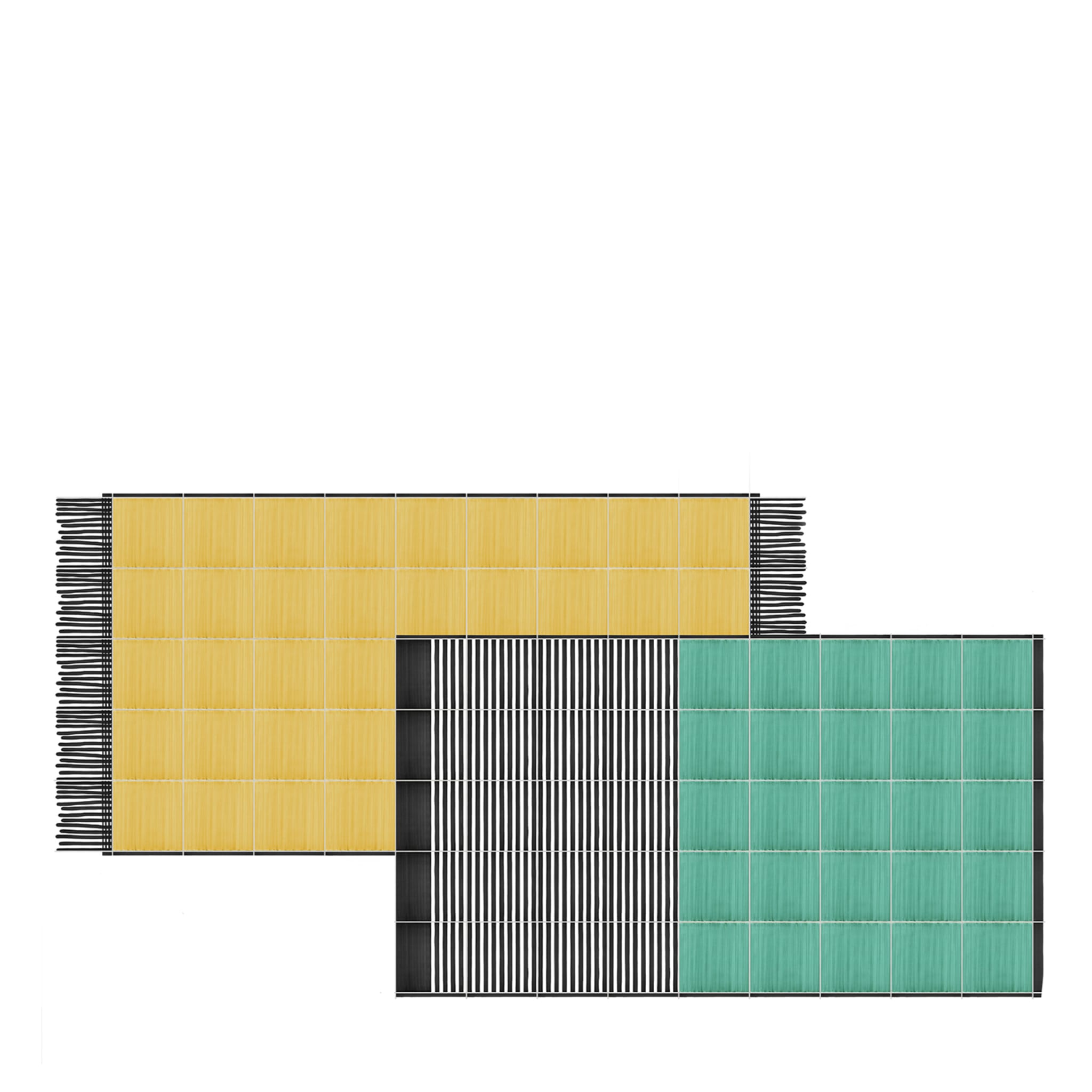 Tapis Composition en céramique verte et jaune de Giuliano Andrea dell'Uva 300 x 180 - Vue principale